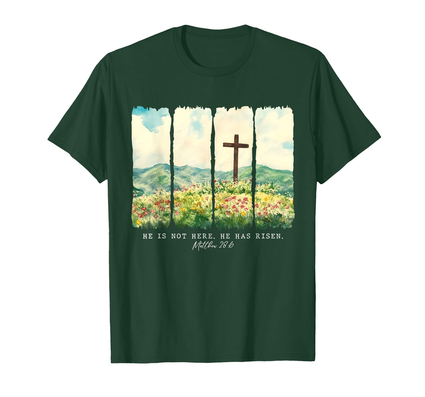 He is Not Here He Has Risen Jesus Easter Christian Faith T-Shirt