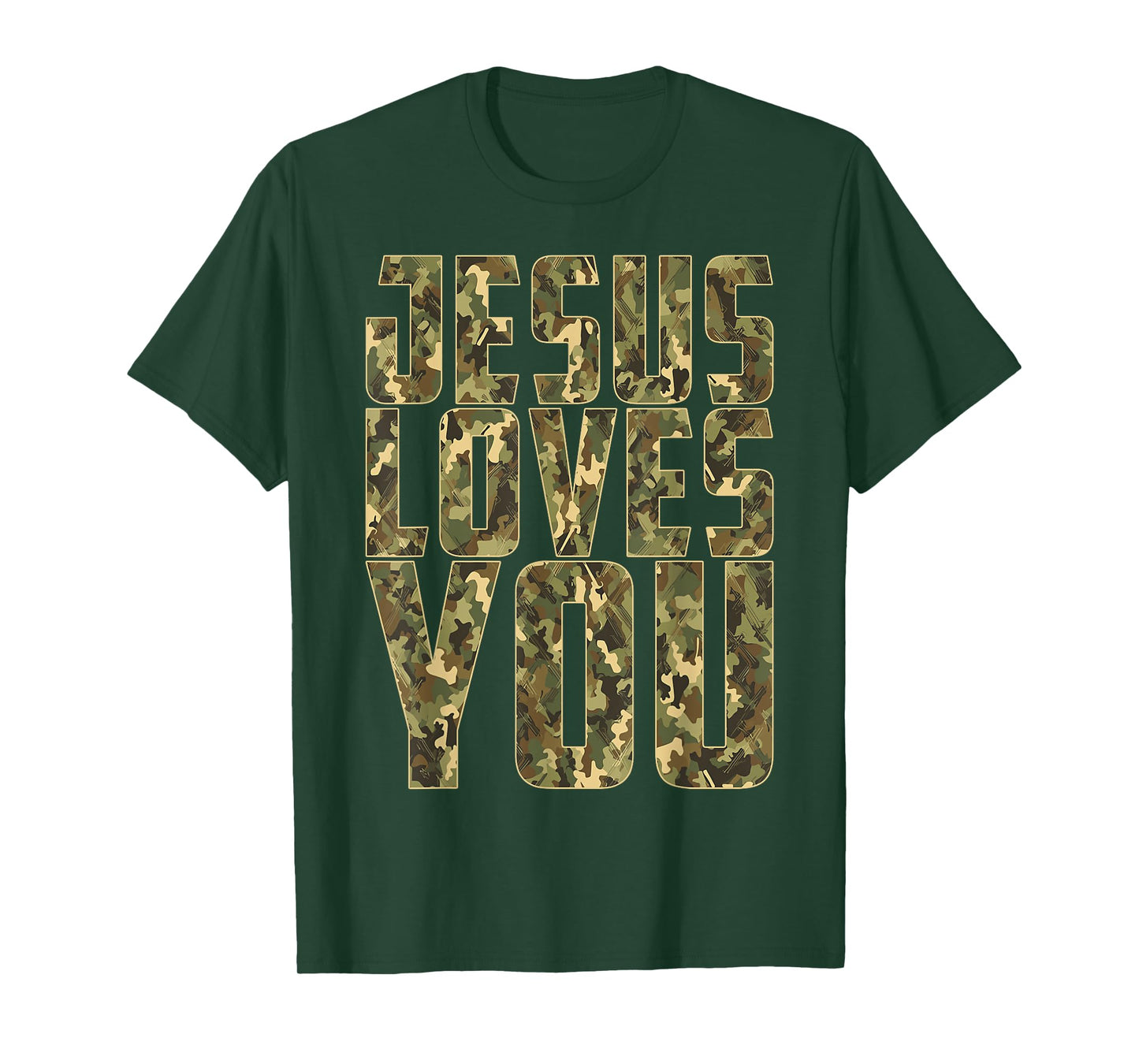Jesus Loves You Camo Funny Christian Youth Boy Men T-Shirt