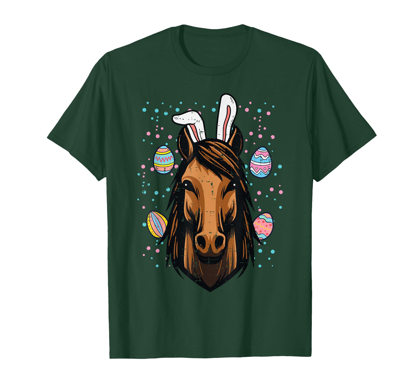 Easter Horse Bunny Ears Equestrian Farm Women Girls Kids Men T-Shirt
