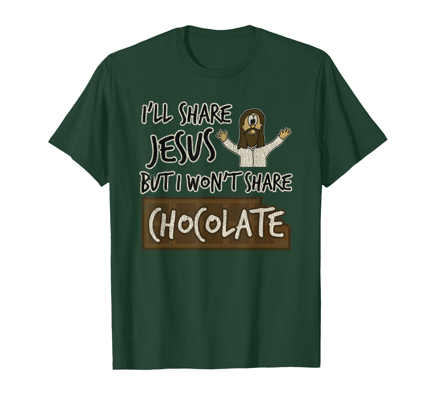 Vintage I'll Share Jesus Not Chocolate Funny Christian Humor T-Shirt