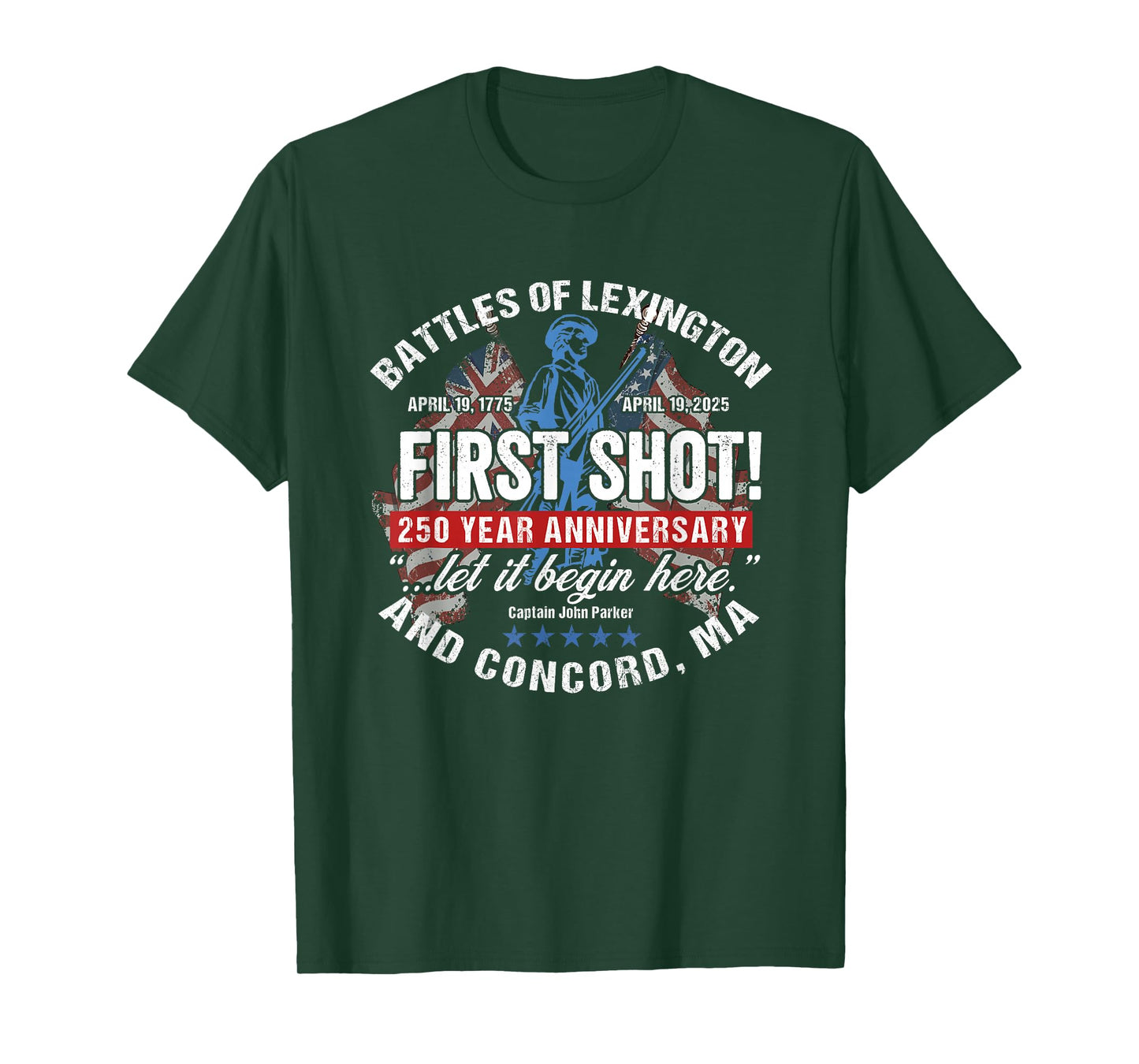 American Revolutionary War 250 Year Anniversary Souvenir T-Shirt