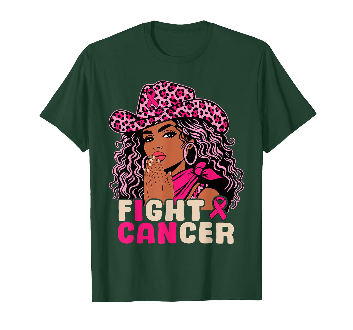 Fight Breast Cancer Afro Black Cowgirl Pray Western African T-Shirt