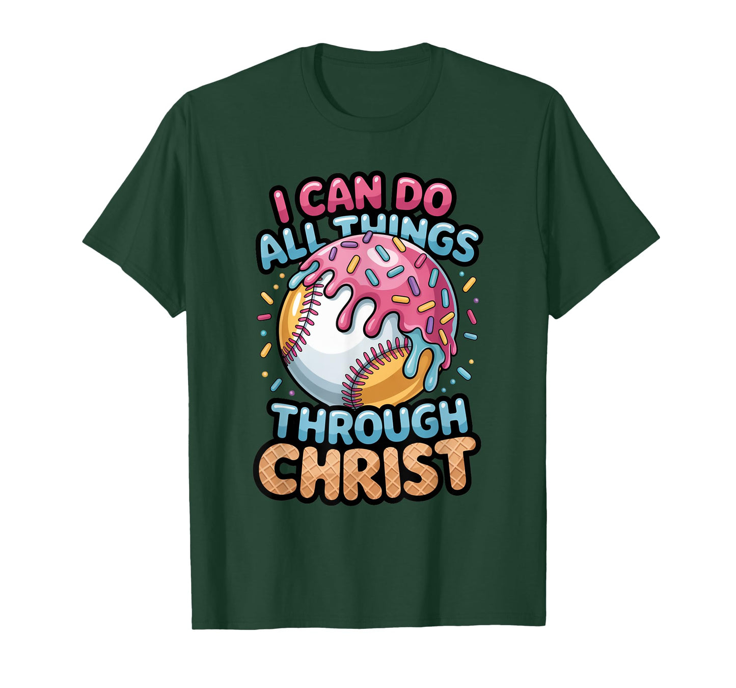 Ice Cream Drip Baseball Stuff Christian Baseball Shirts Boys T-Shirt