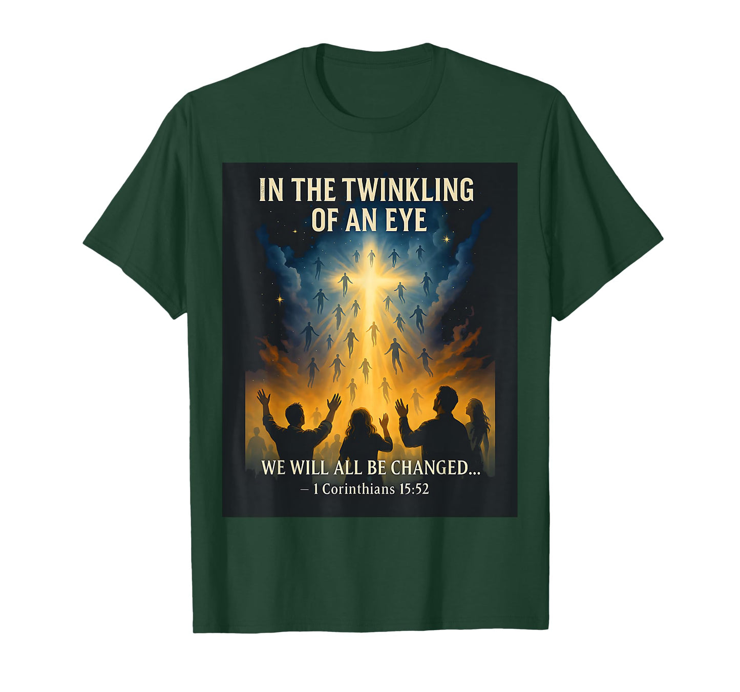 Rapture Scene with Inspirational Scripture T-Shirt
