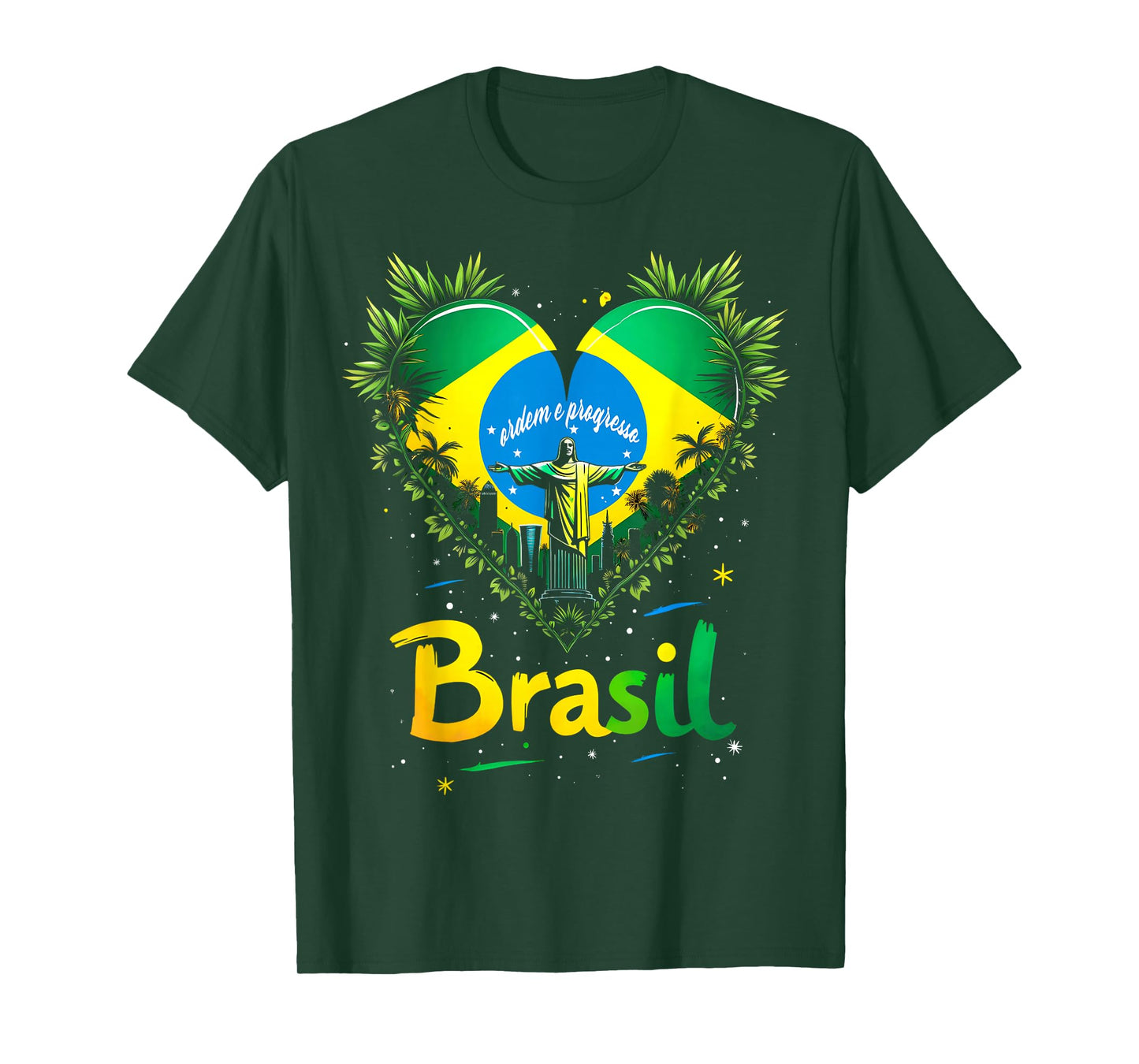 Brazil Flag Heart T-Shirt