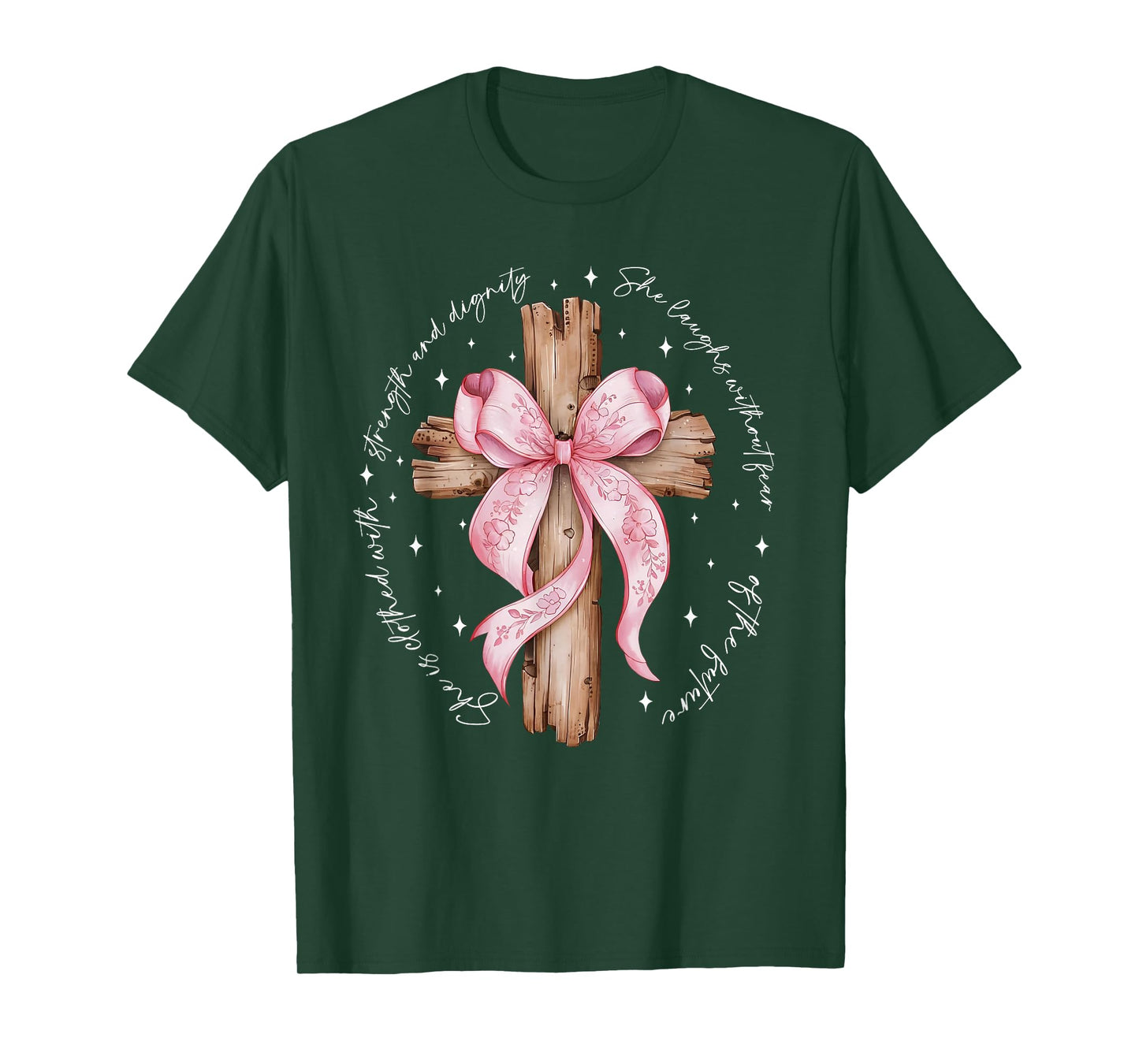 Coquette Bow Christian Jesus Autumn Fall Leaves Thanksgiving T-Shirt