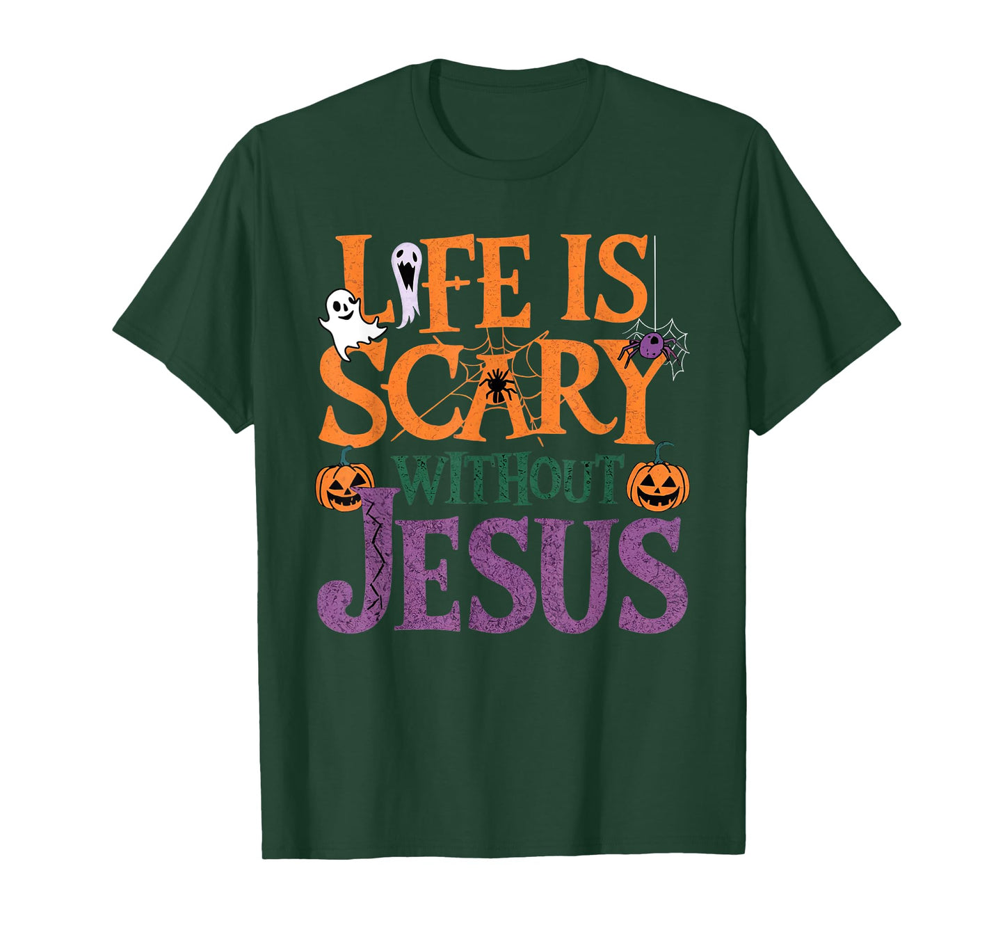 Life Is Scary Without Jesus Christian Halloween Party T-Shirt