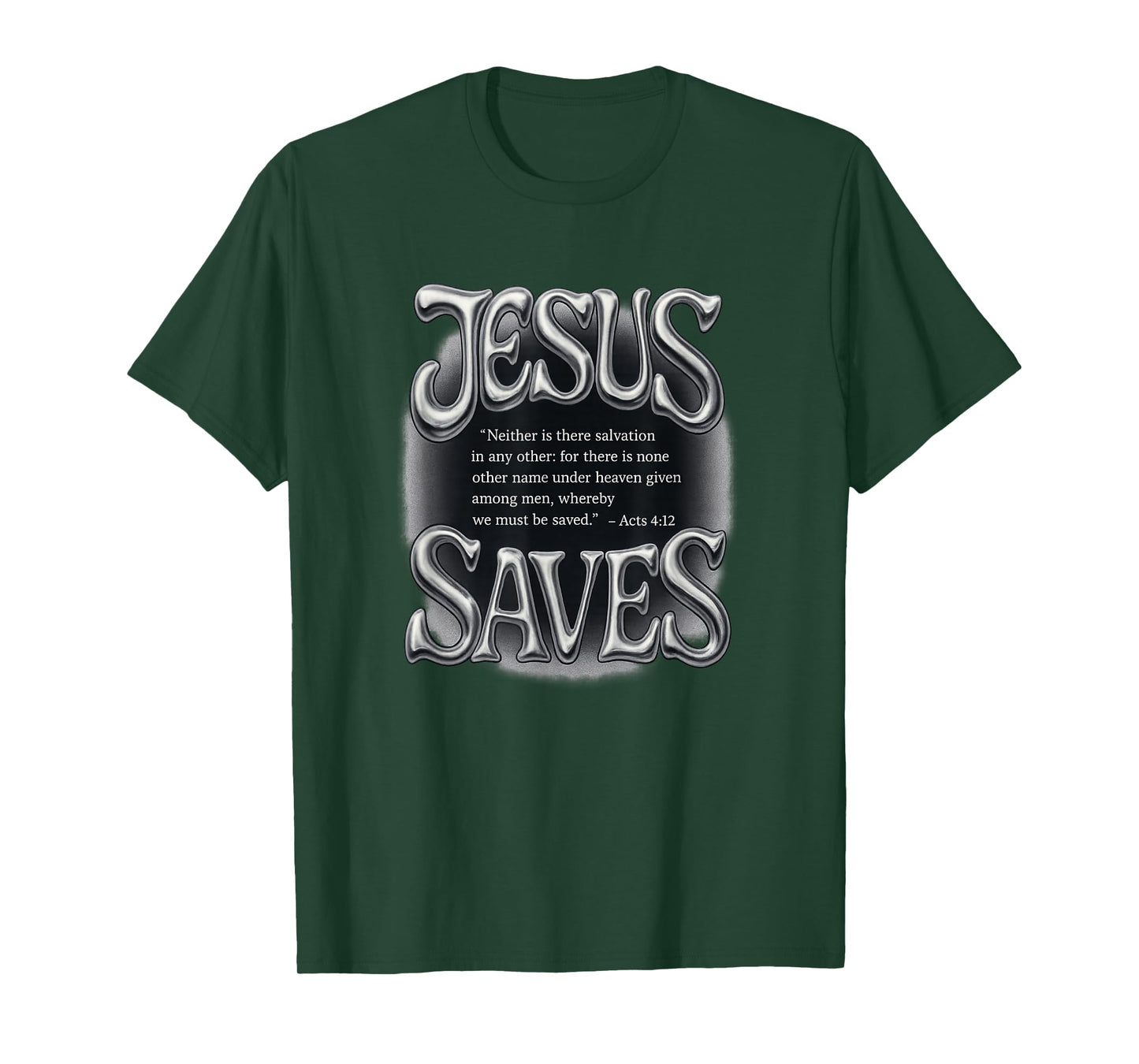 Jesus Saves | Acts 4:12 Retro Christian and Psychedelic T-Shirt