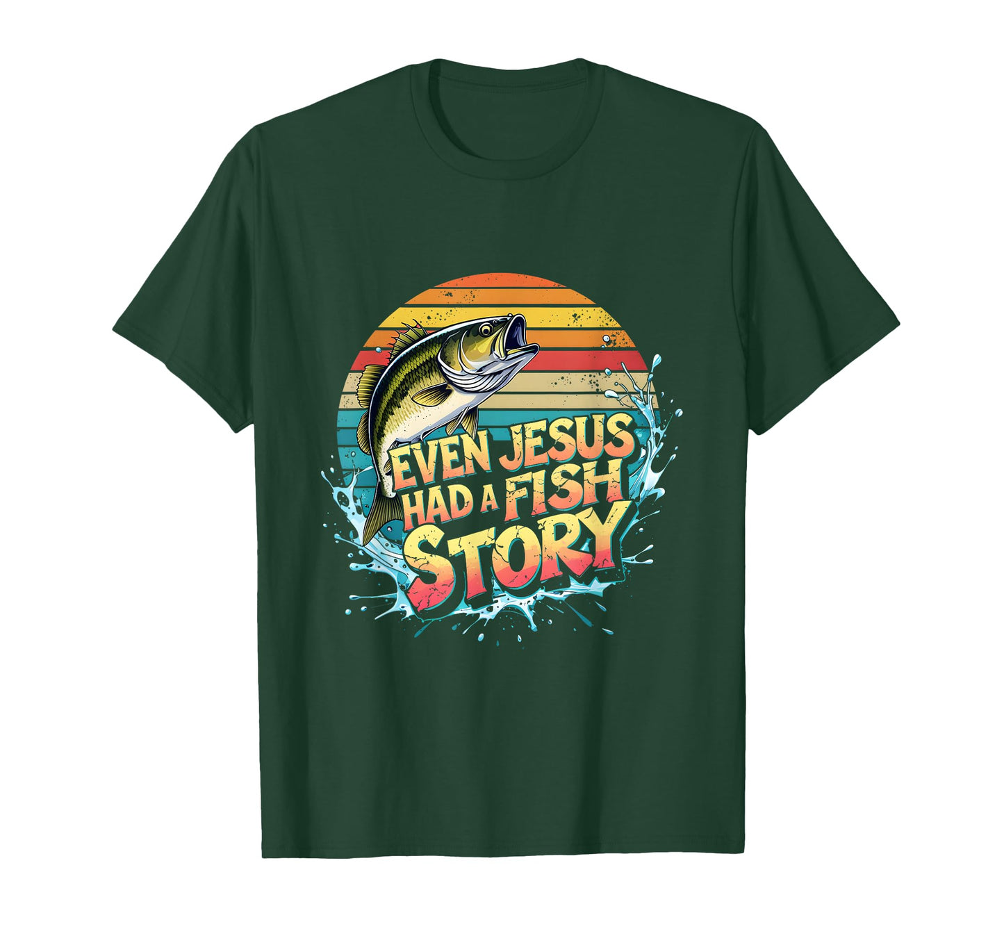Fish Man Funny Faith Fishing Story Bass Angler Outdoor T-Shirt