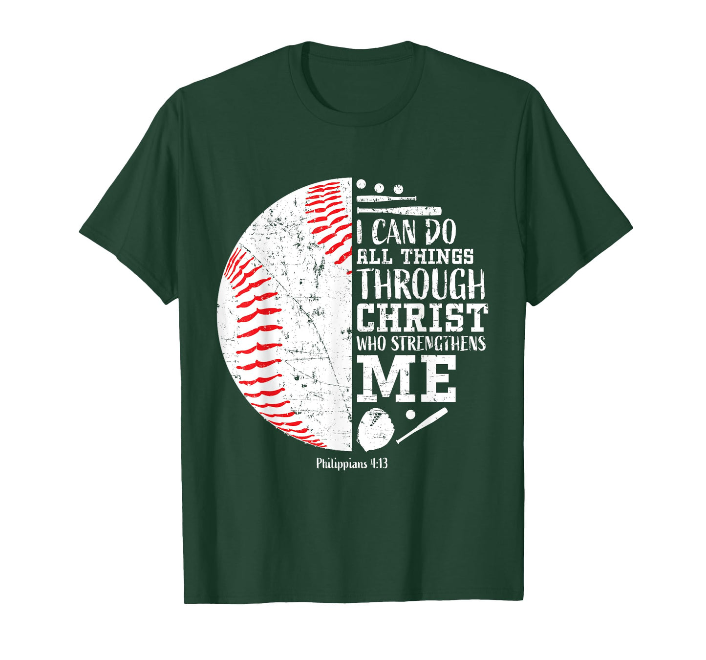 Christian Baseball I Can Do All Things Religious Verse Gifts T-Shirt