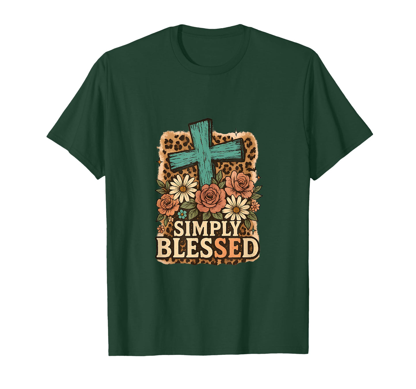Simply Blessed Cute Christian Faith Gift Motivational Quote T-Shirt