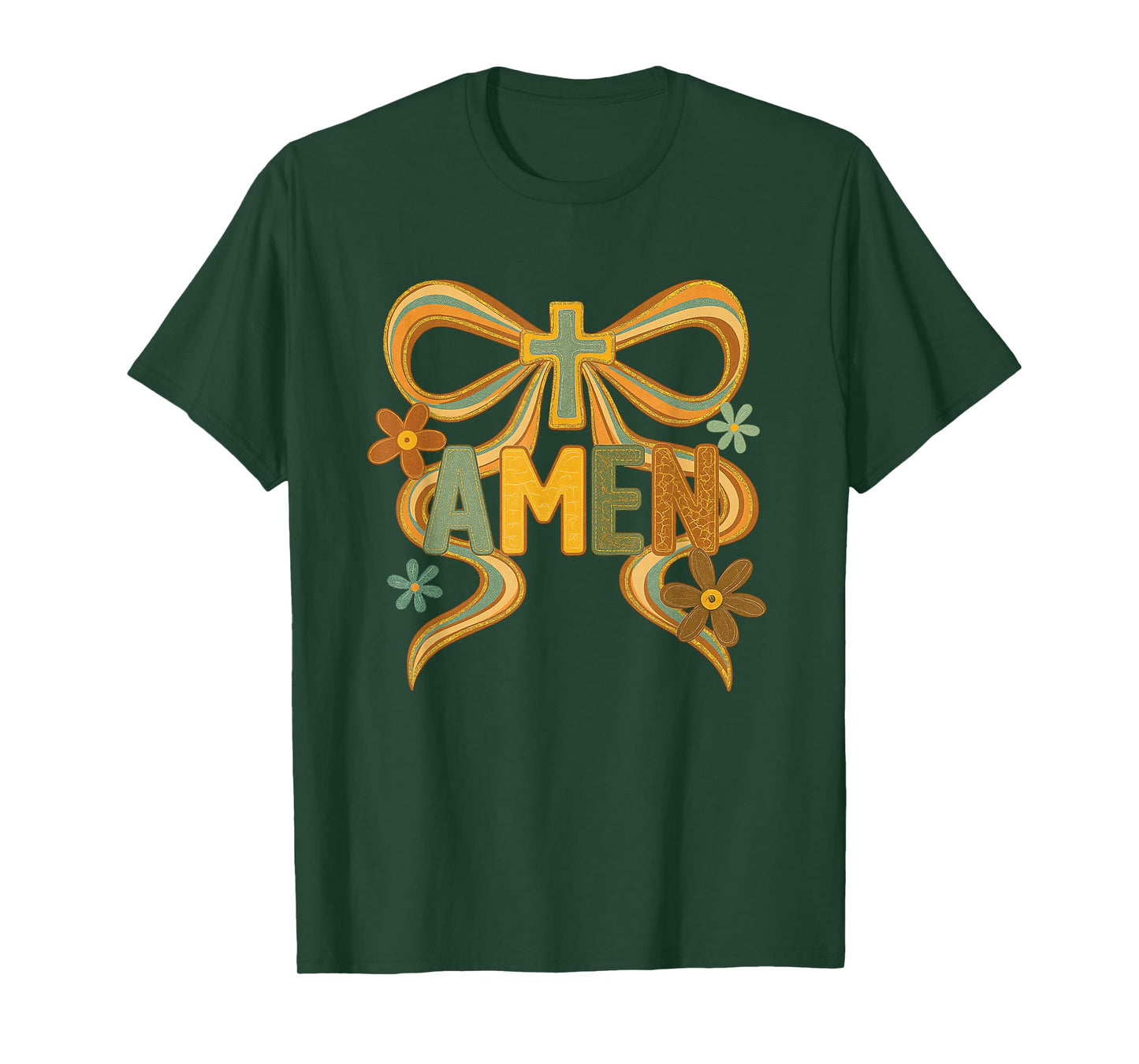 Vintage Floral Amen, Coquette Boho Amen, Floral Bible Verses T-Shirt