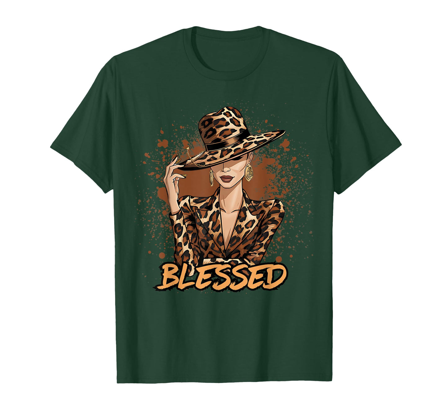 Blessed Black Cowgirl Western Swag African Leopard Christian T-Shirt
