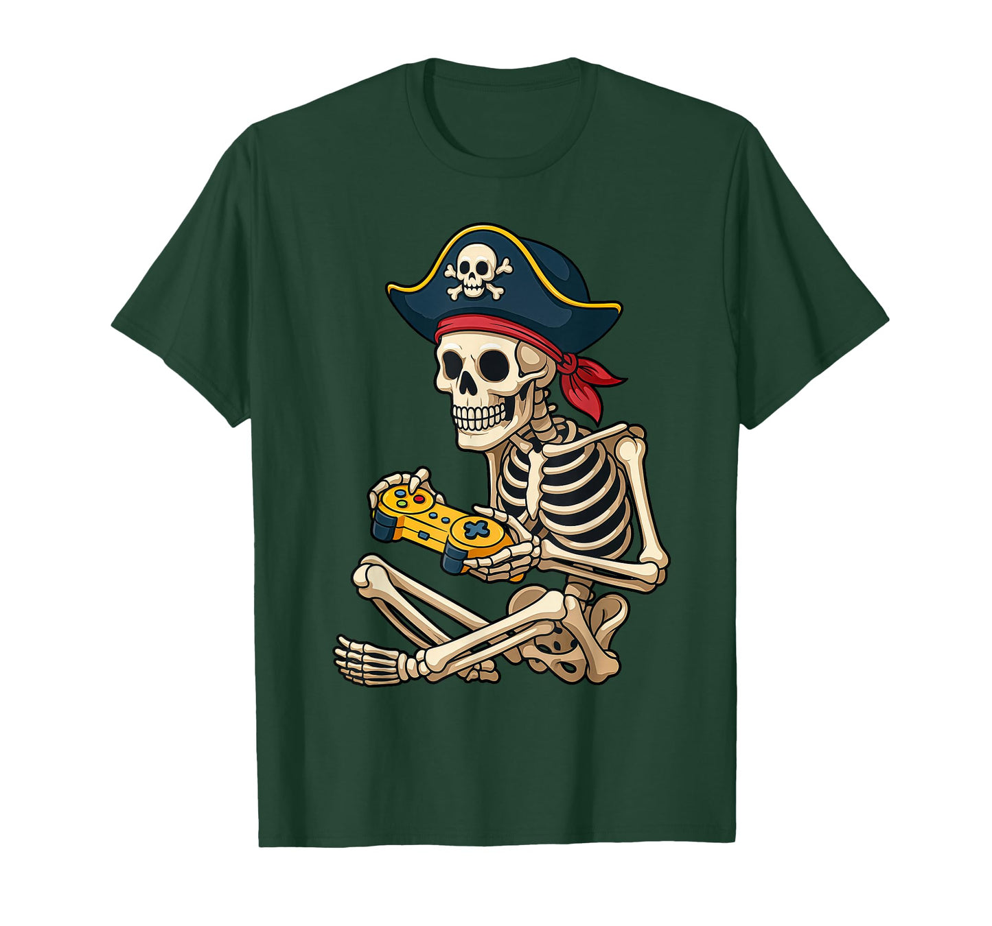 Halloween Shirts Gamer Skeleton Pirate Halloween Kids Boys T-Shirt