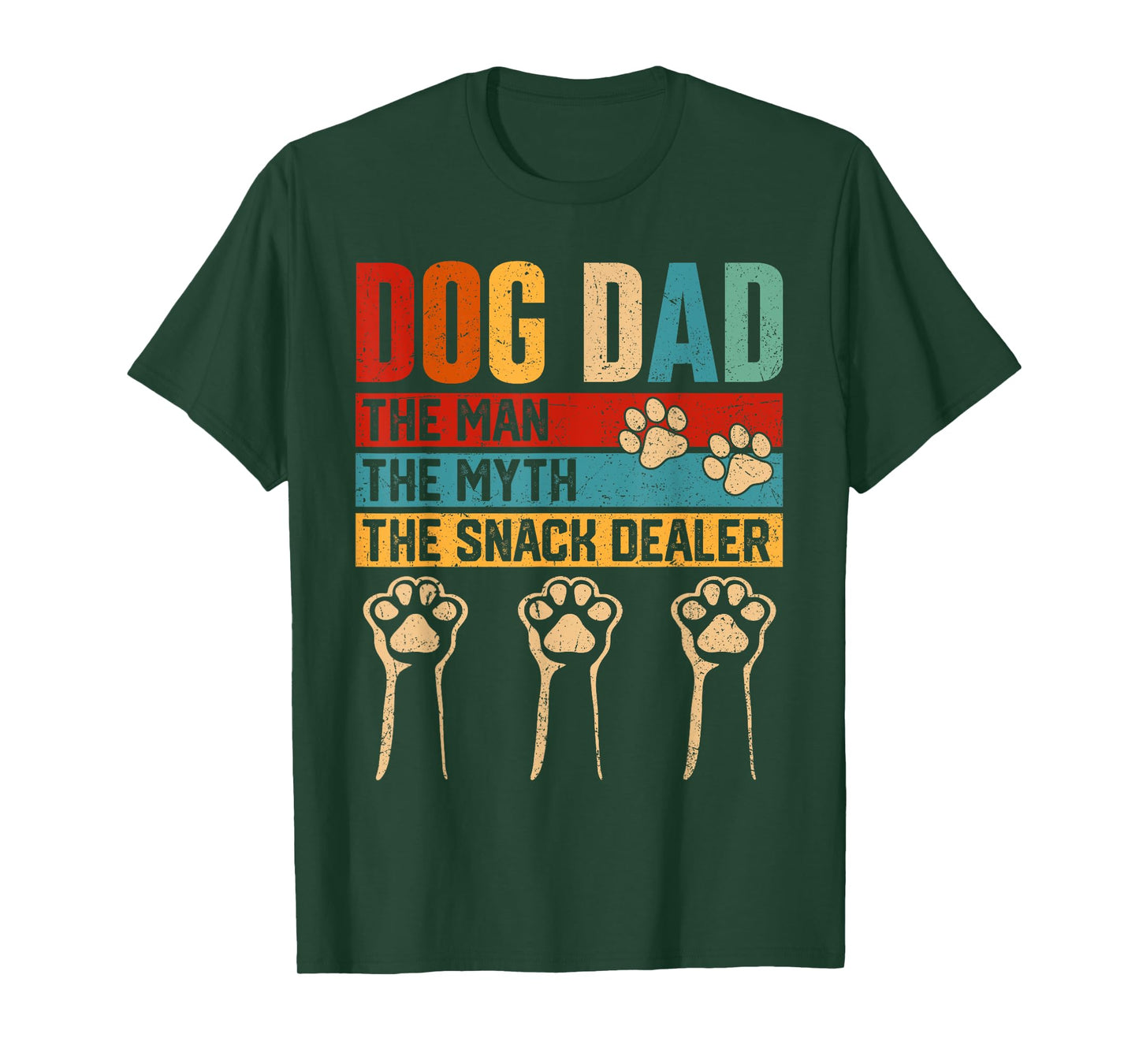 Vintage Dog Dad The Man Myth Snack Dealer Funny Fathers Day T-Shirt