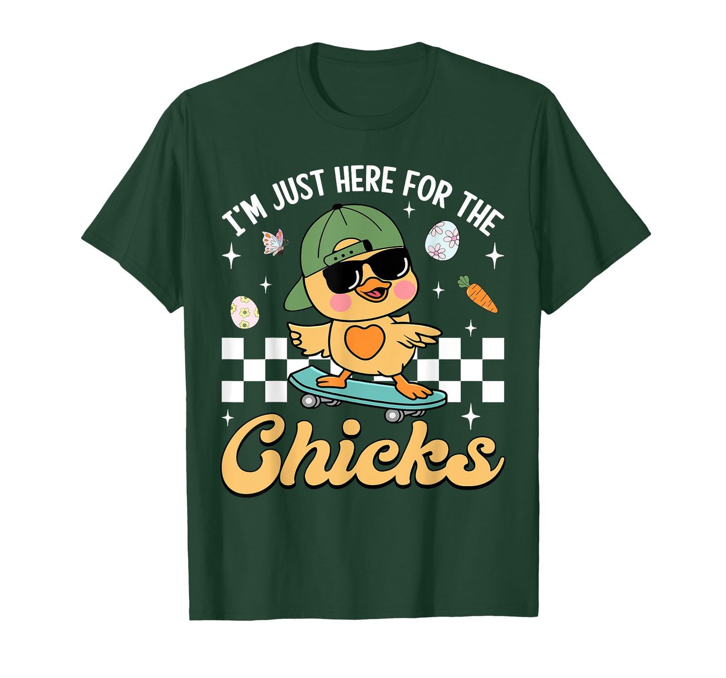 I'm Just Here For The Chicks Cute Easter Boys Kids Toddlers T-Shirt