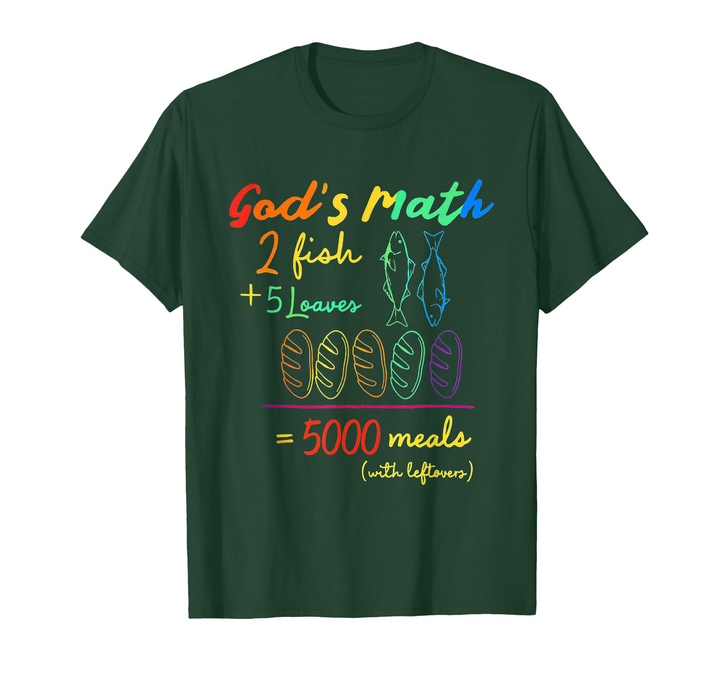 2 Fishes 5 Breads Jesus Feeds The 5000 Christian LGBT T-Shirt