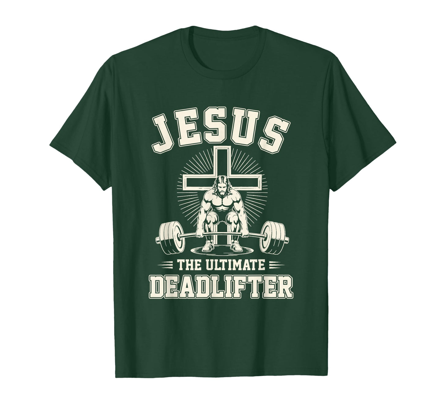Funny Christian Gym Jesus The Ultimate Deadlifter Workout T-Shirt