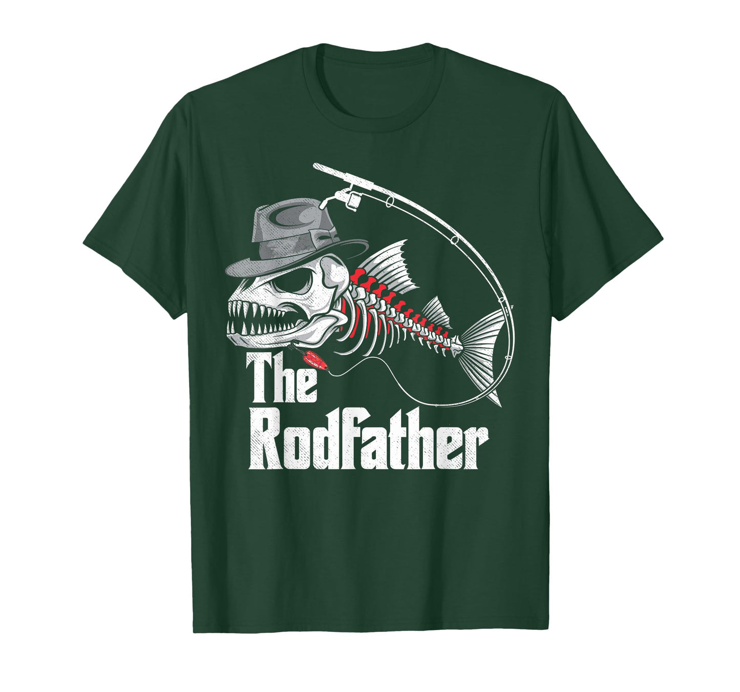 The Rodfather Fishing Dad Fish Skeleton Fisher Daddy Angler T-Shirt