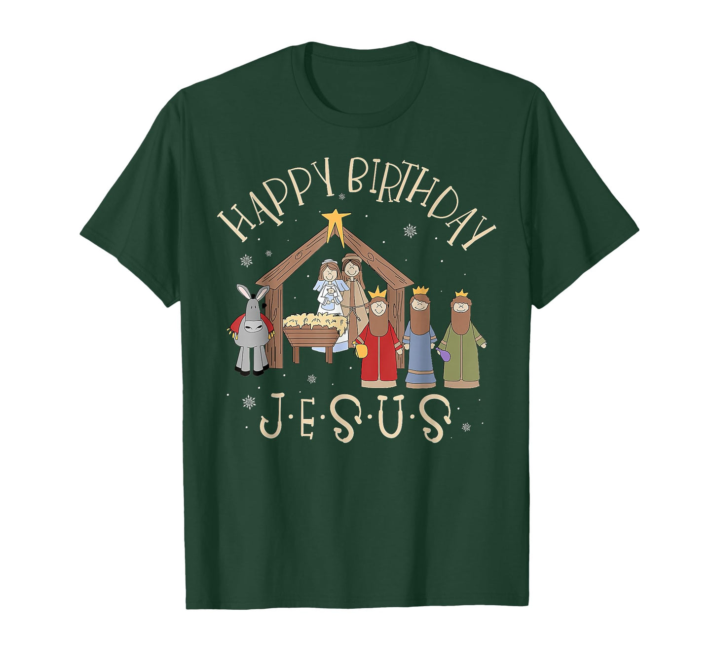 Happy Birthday Jesus Christmas Nativity Christian T-Shirt
