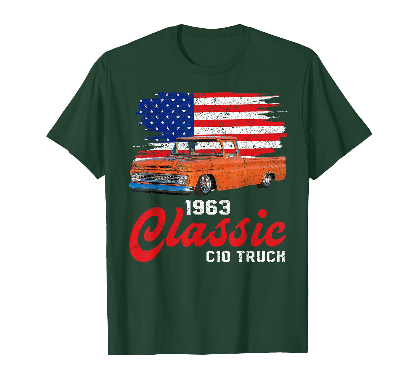 1963 63 c10 truck American Flag T-Shirt