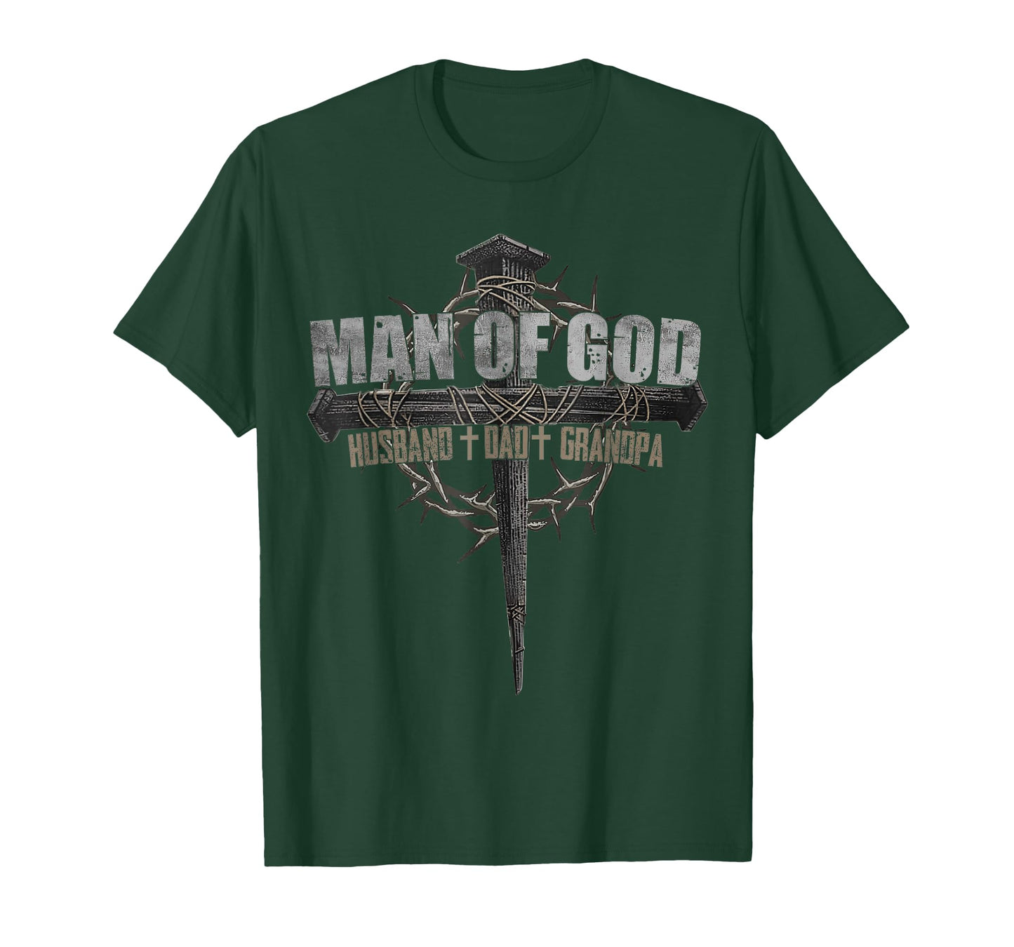 Man Of God Husband Dad Grandpa Cross Christian T-Shirt