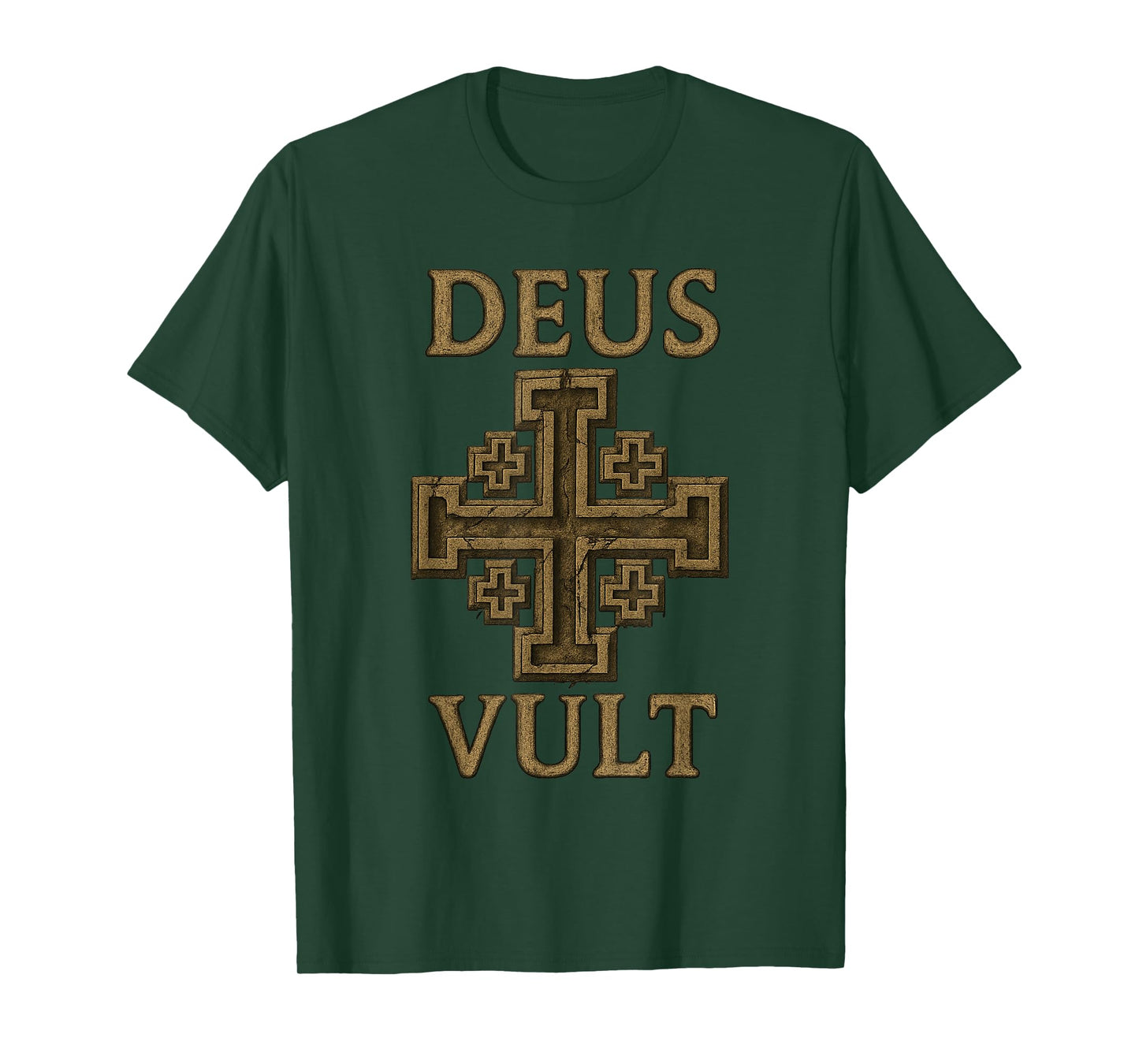 DEUS VULT Jerusalem Cross | Catholic Templar T-Shirt