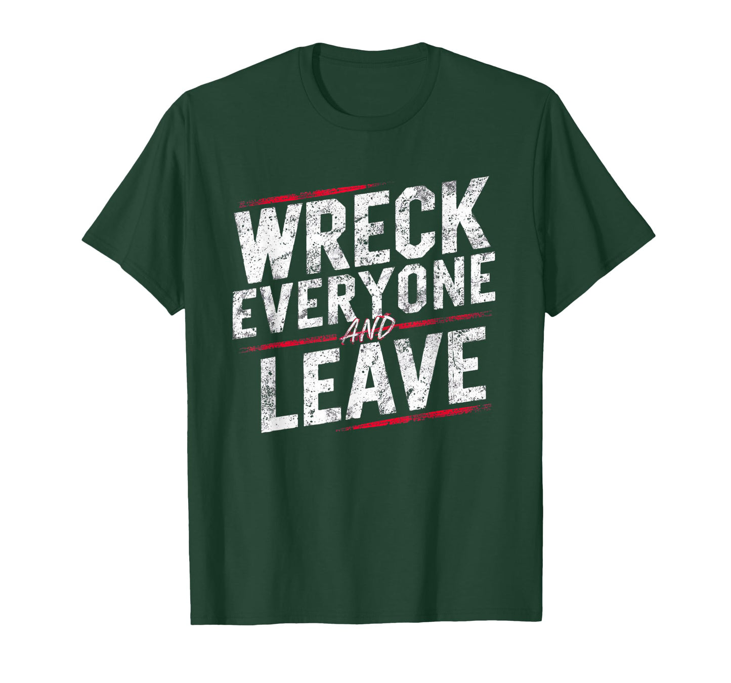Vintage Distressed Wreck Everyone and Leave Wrestling Match T-Shirt
