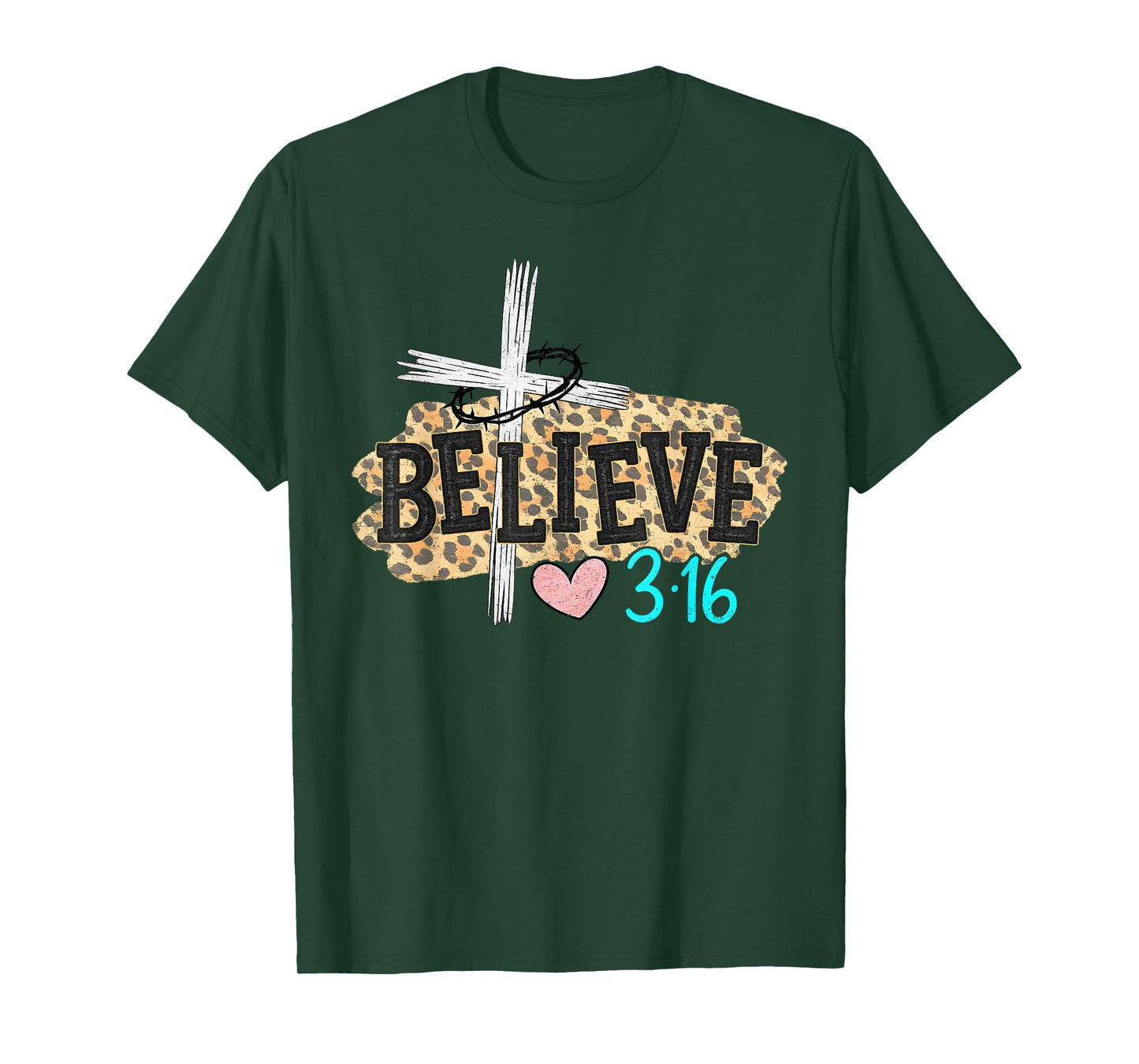 Jesus Believe Christian Cross God Faith Bible Religious Pray T-Shirt