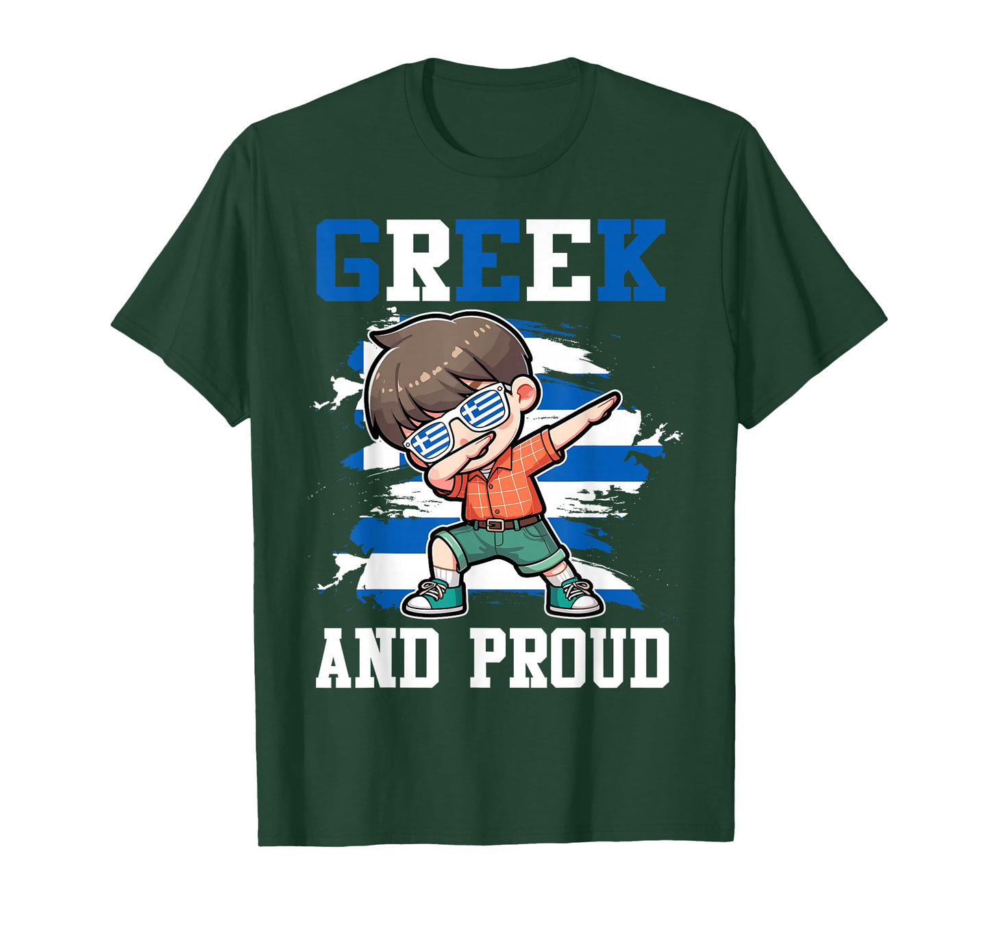 Greek And Proud Greek Boy Greece Flag T-Shirt