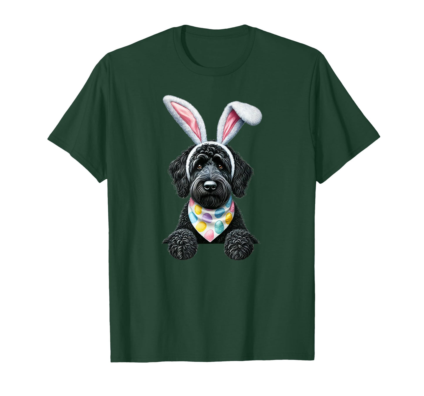Easter Dog Bunny Spring Goldendoodle Dog Easter Egg Hunting T-Shirt