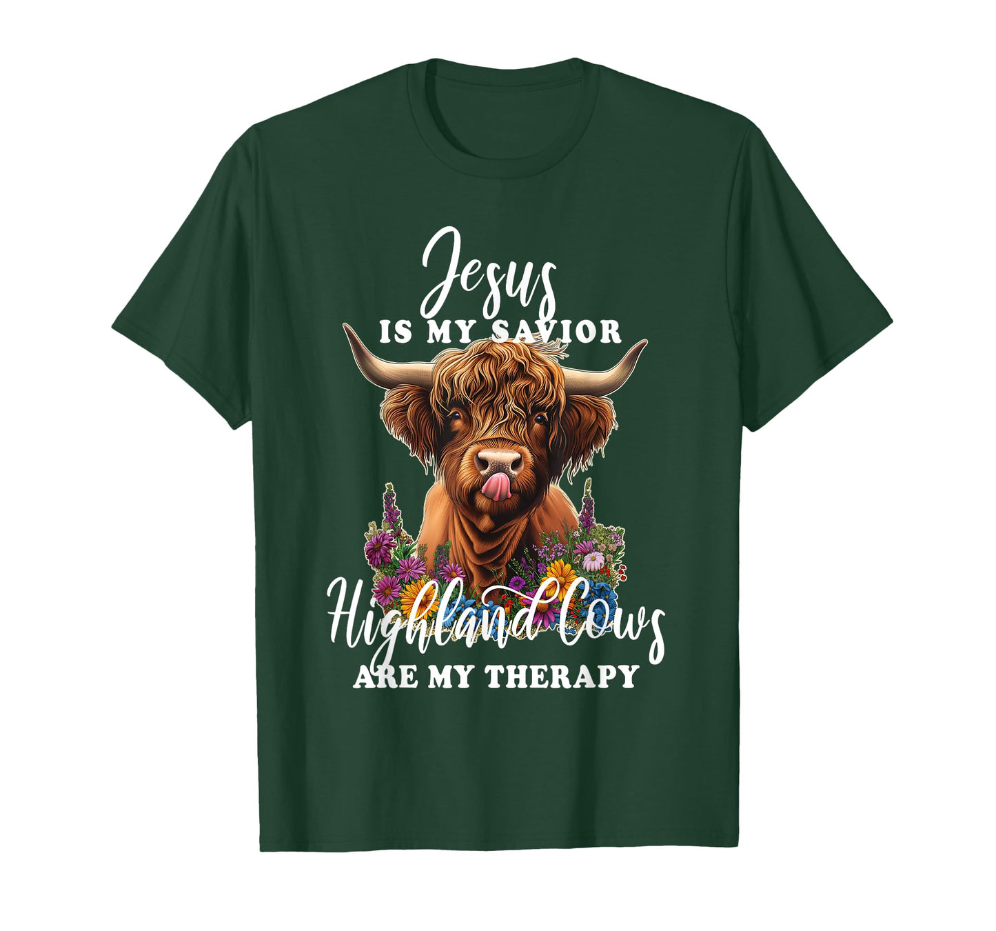 Highland Cow Jesus Christian Religious Highland Cow T-Shirt