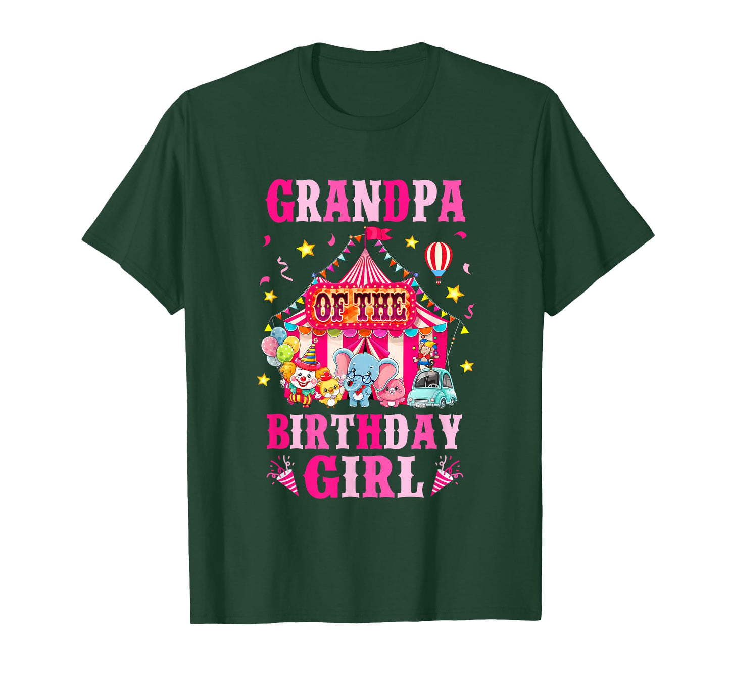 Grandpa Of The Birthday Girl Circus Carnival Family Party T-Shirt