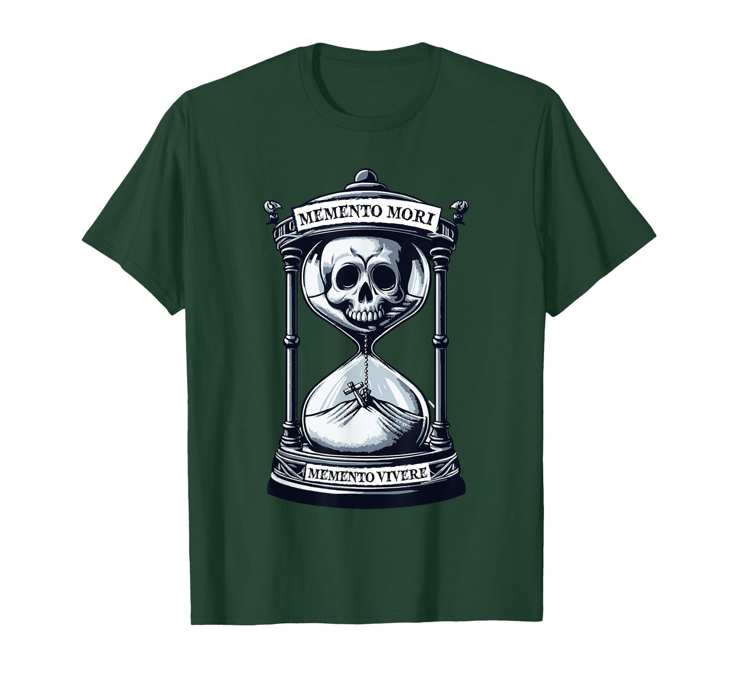 Memento Mori Memento Vivere Skull Design Stoic Philosopher T-Shirt