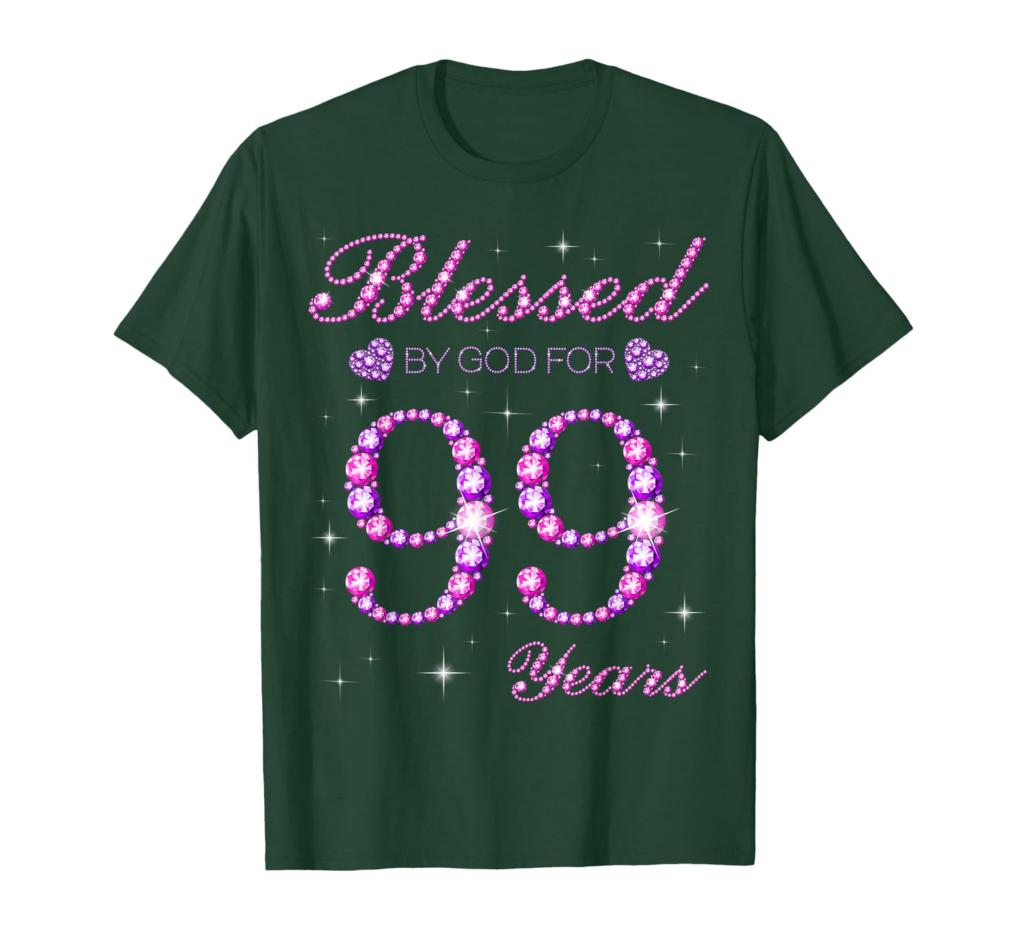 Blessed by God for 99 Years Old 99th Birthday Party T-Shirt