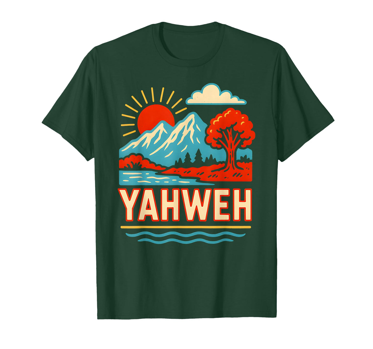 Faith Yahweh Vintage Mens Christian Religious T-Shirt