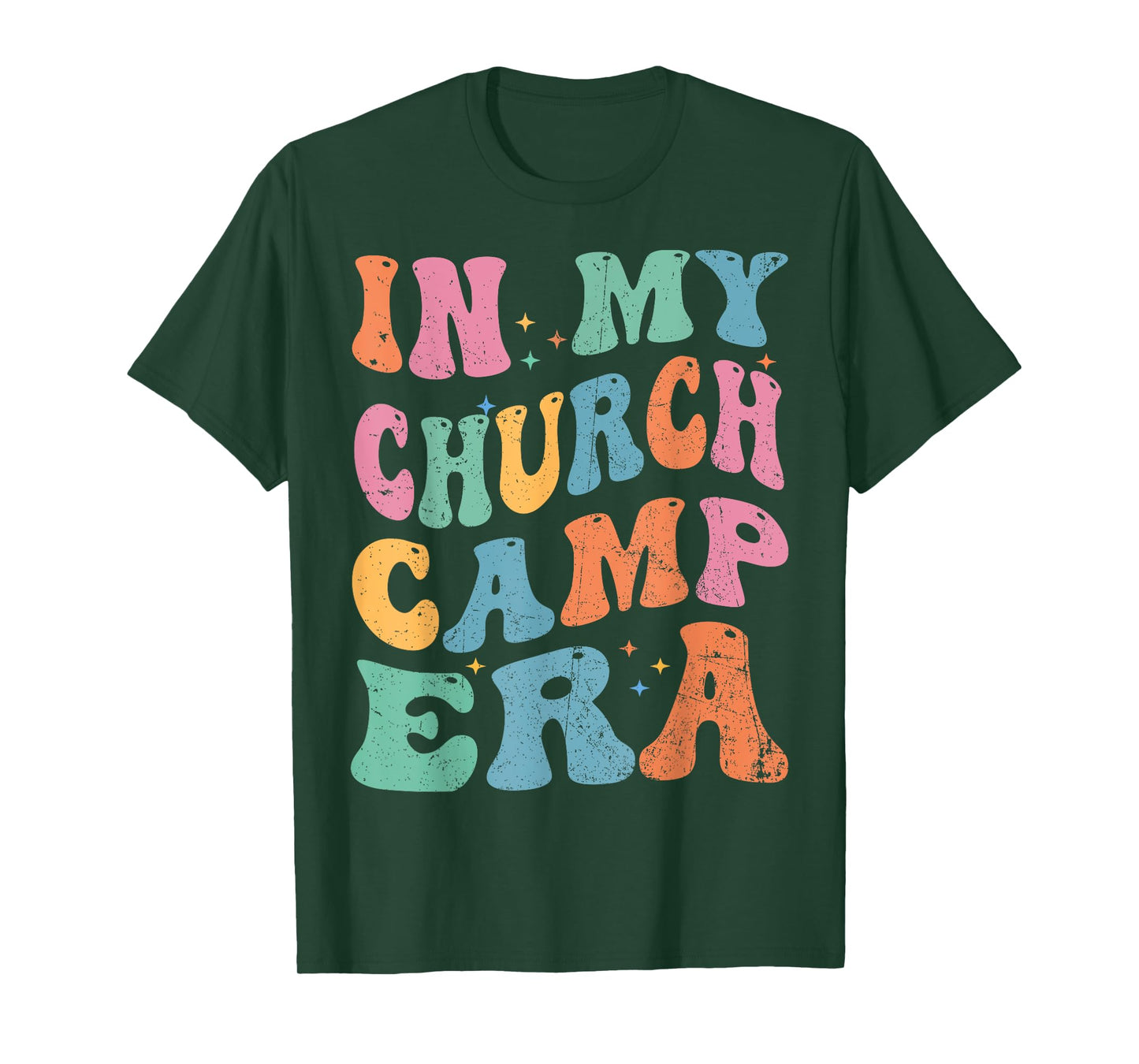 In My Church Camp Era Funny Groovy Summer Camping T-Shirt
