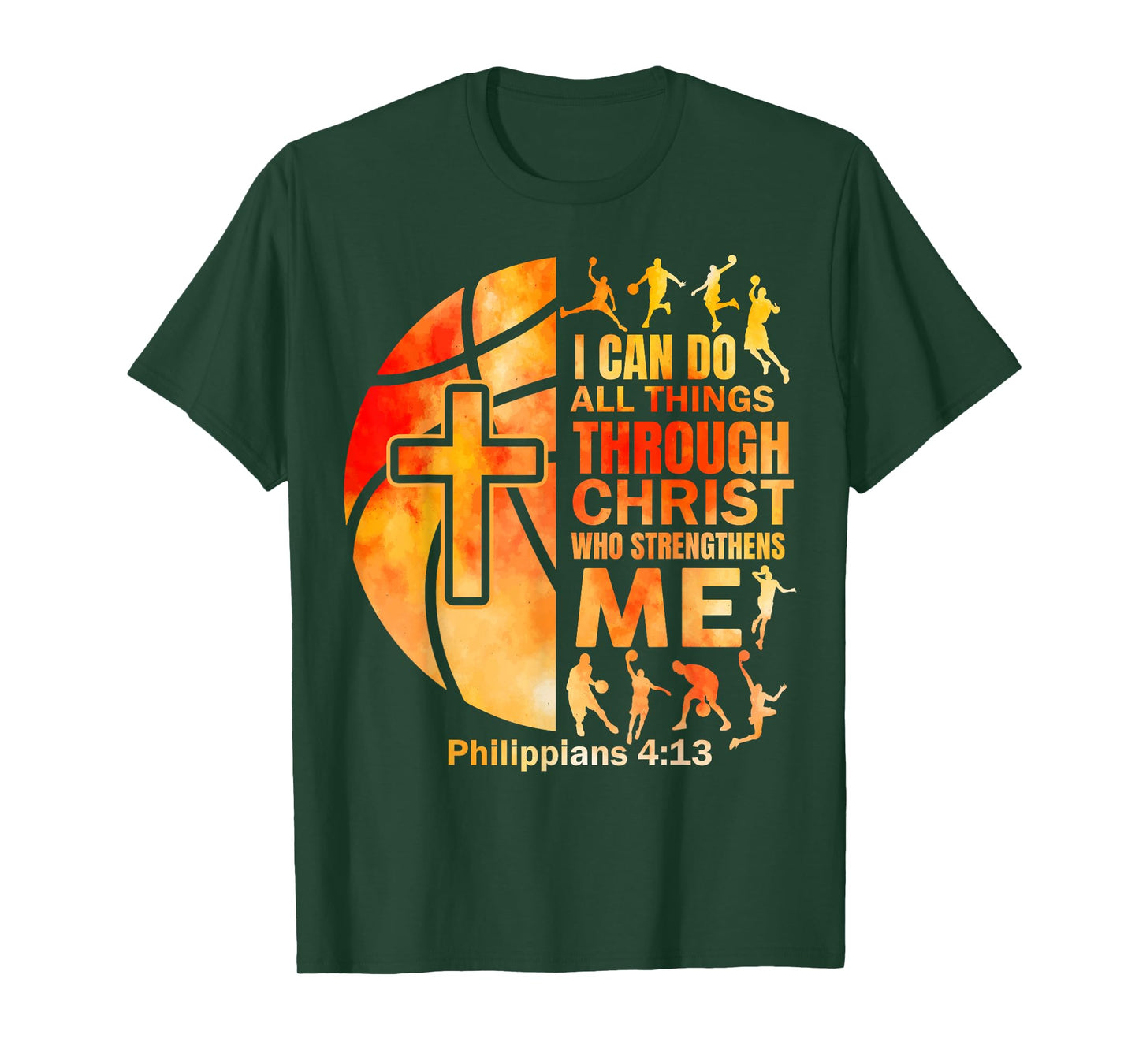 Christian Basketball Men Boys Player Team Religious Graphic T-Shirt