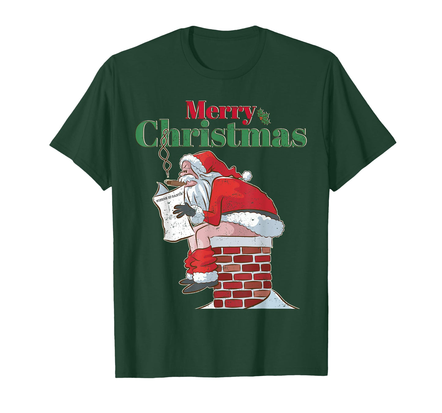 Funny Santa Pooping Down Chimney Xmas Tee Christmas Gifts T-Shirt
