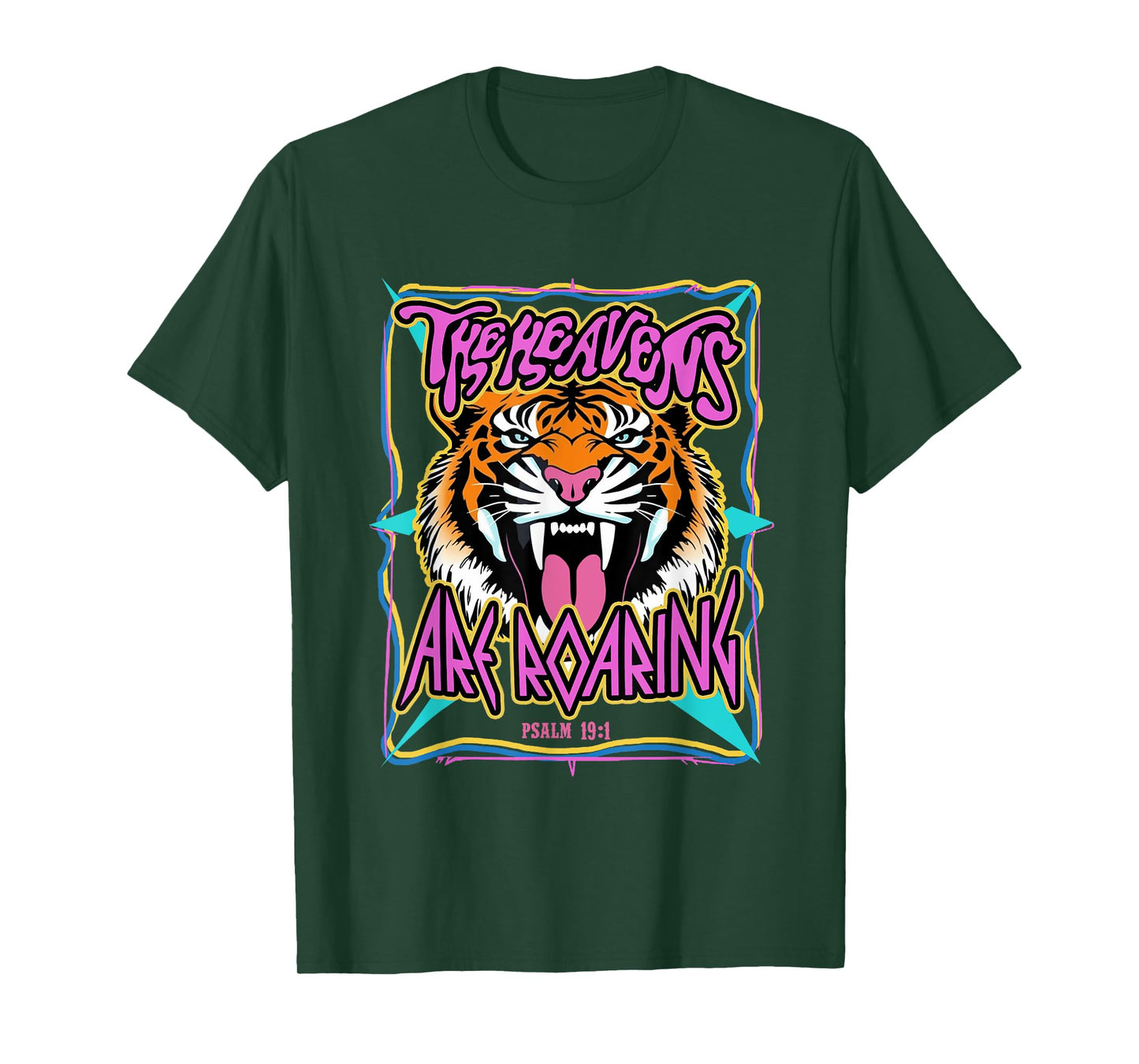 The Heaven Are Roaring Tiger Bible Verse Christian Faith T-Shirt