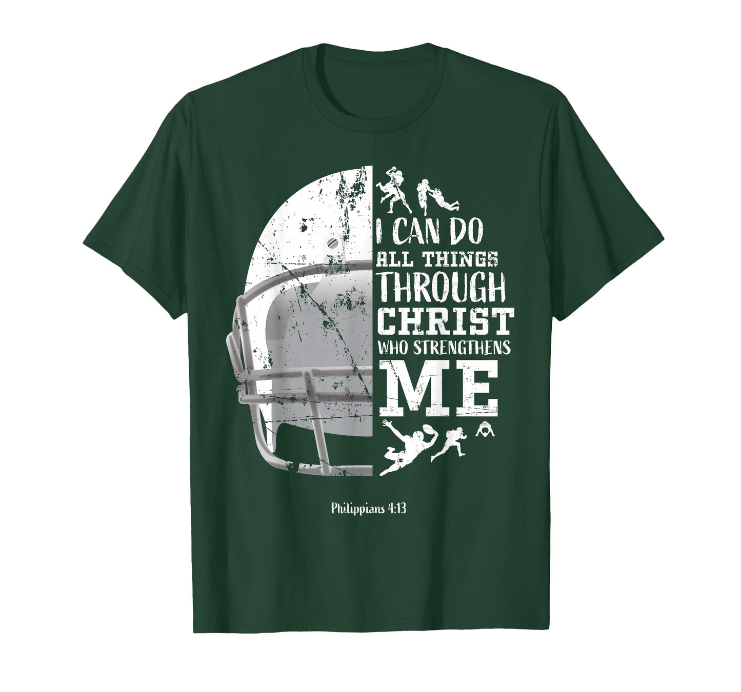 I Can Do All Things Through Christ Football Philippians 4:13 T-Shirt