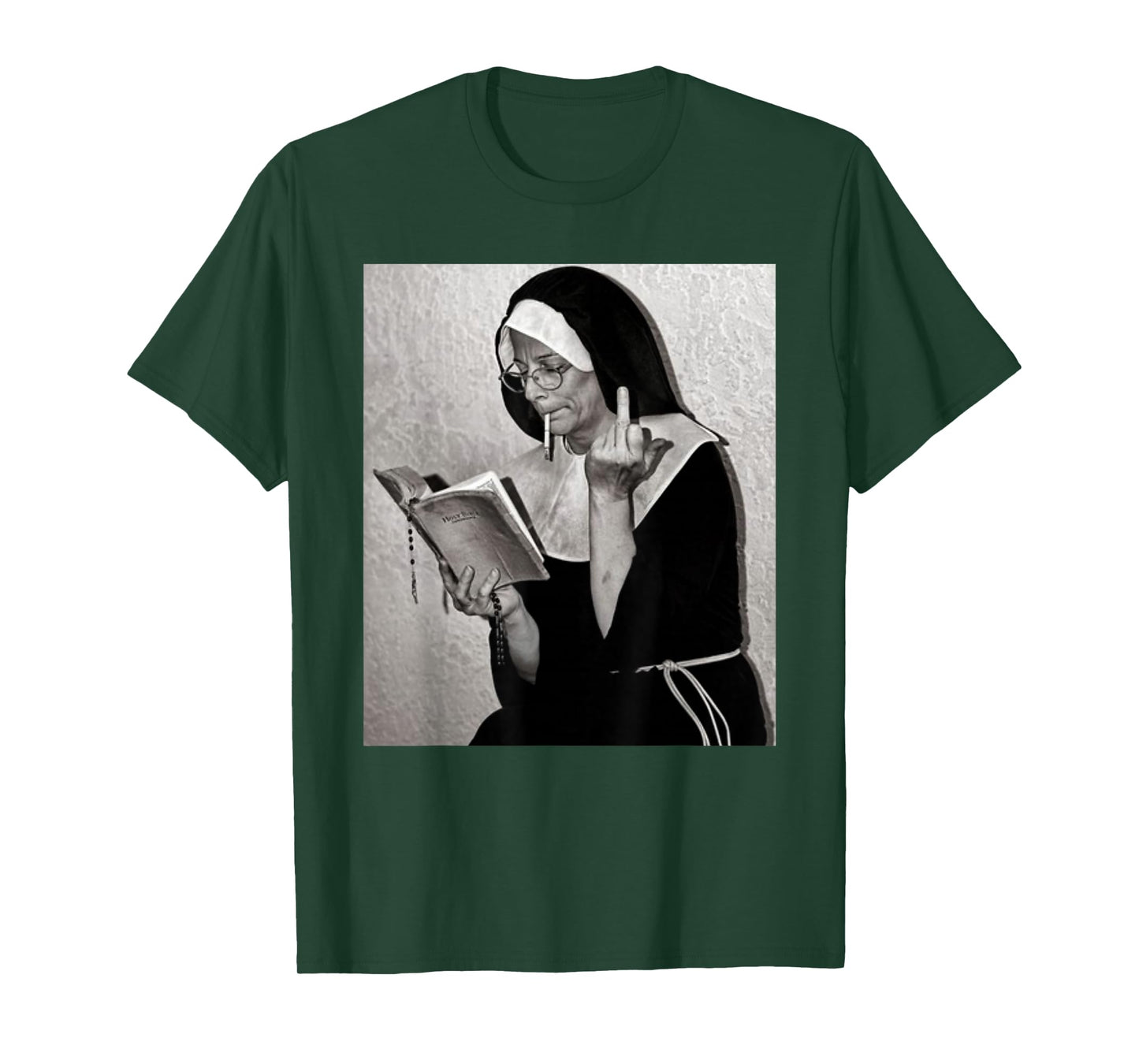 Nun Middle Finger Attitude Novelty Funny Nun Unholy T-Shirt