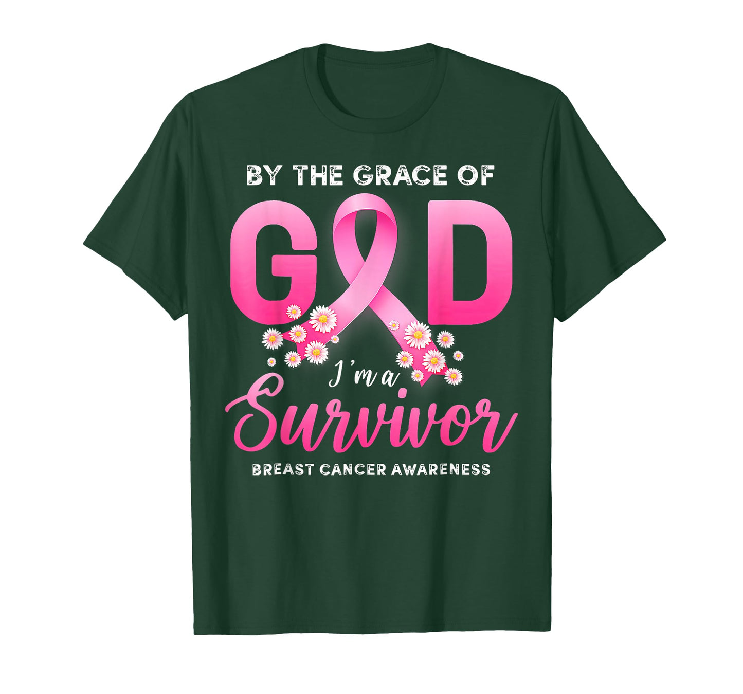 Womens by Grace God Im A Survivor Breast Cancer Survivor T-Shirt