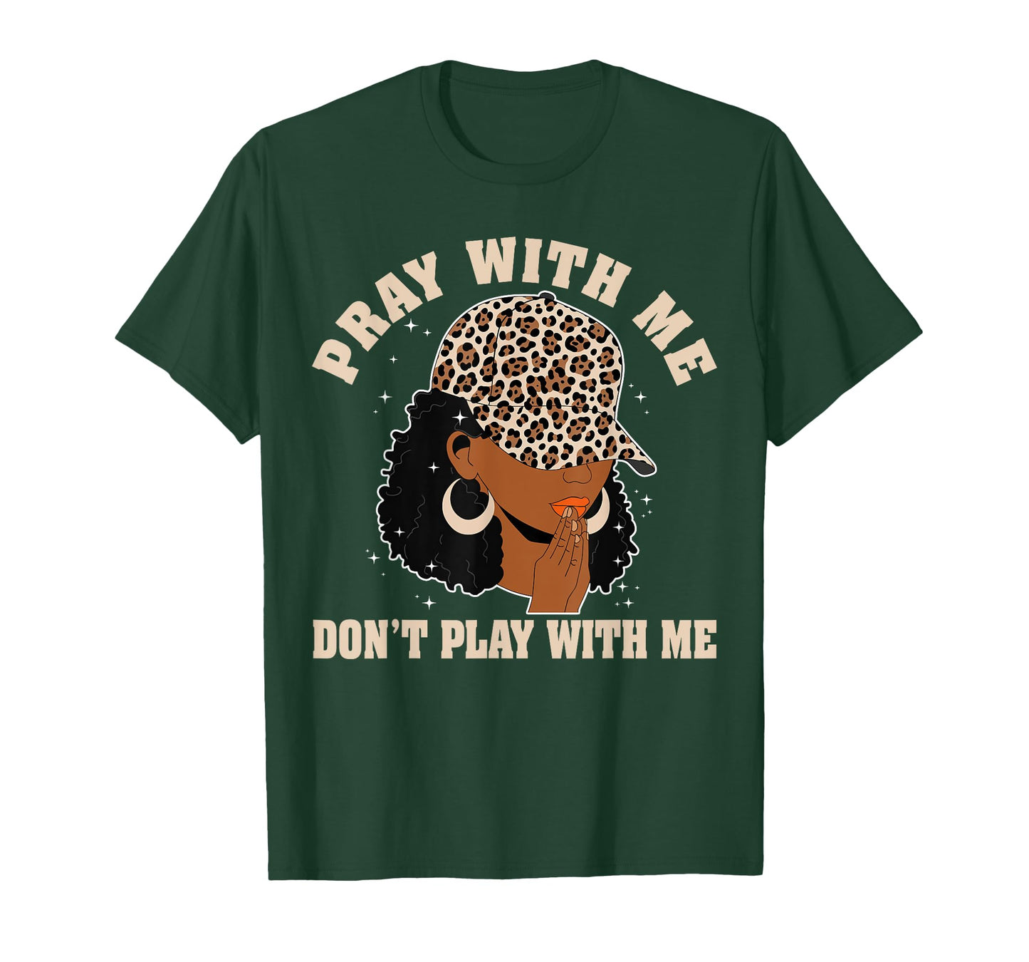 Pray With Me Don't Play With Me Christian Afro Black Women T-Shirt
