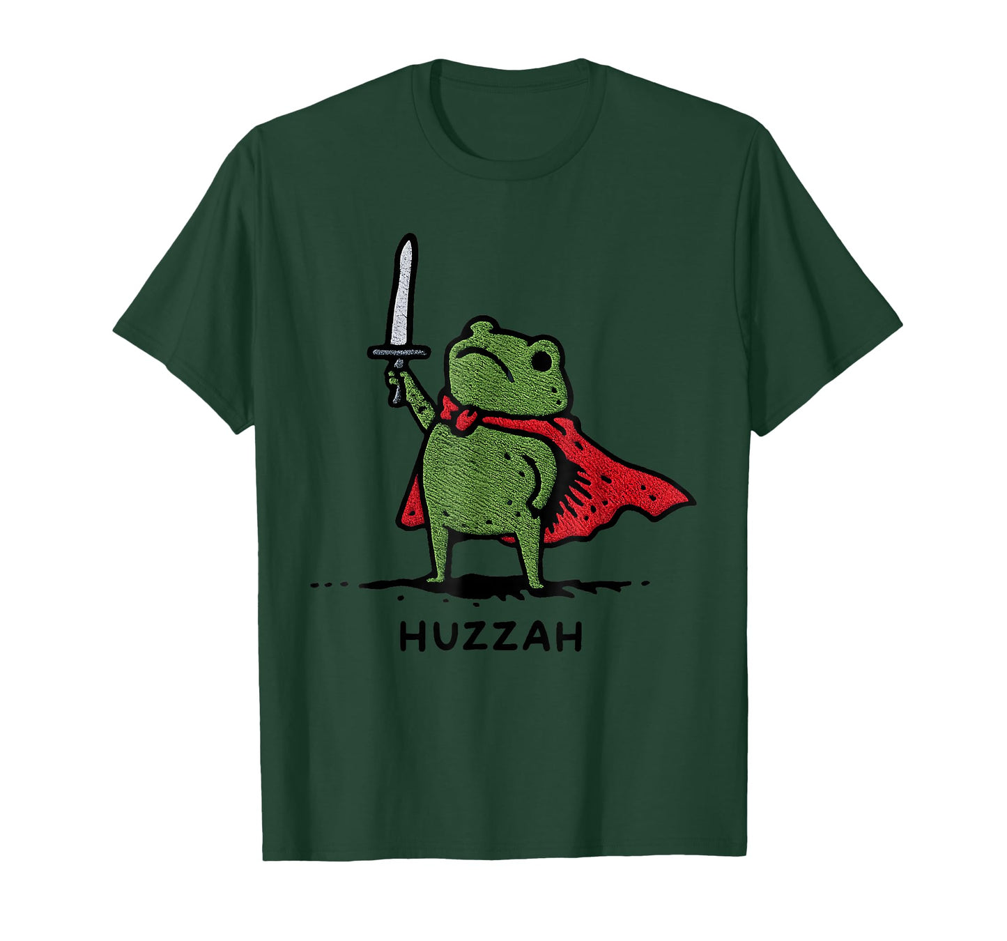 Huzzah Frog Knight Funny Sword Meme Quote T-Shirt