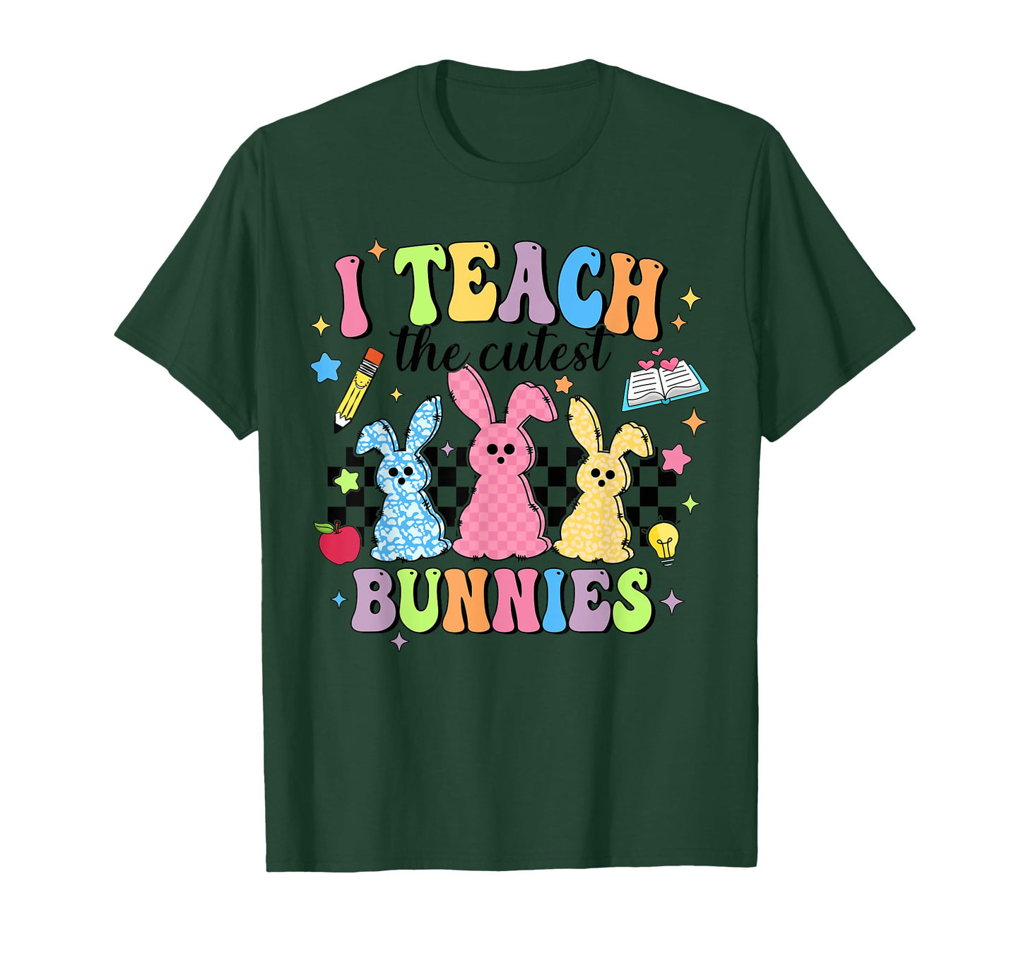 I Teach The Cutest Bunnies Happy Easter Bunny Teacher Women T-Shirt