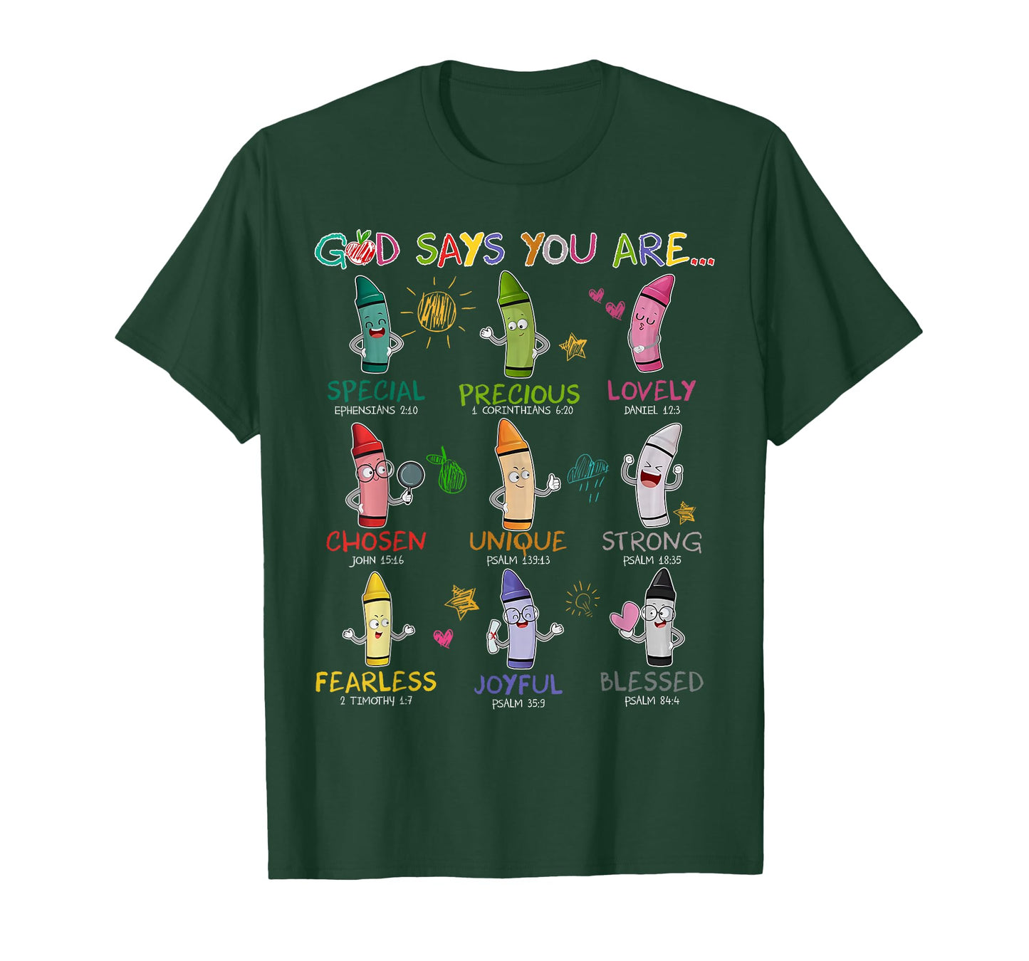 God Says You Are Kindergarten Christian Teacher Religious Men Women T-Shirt
