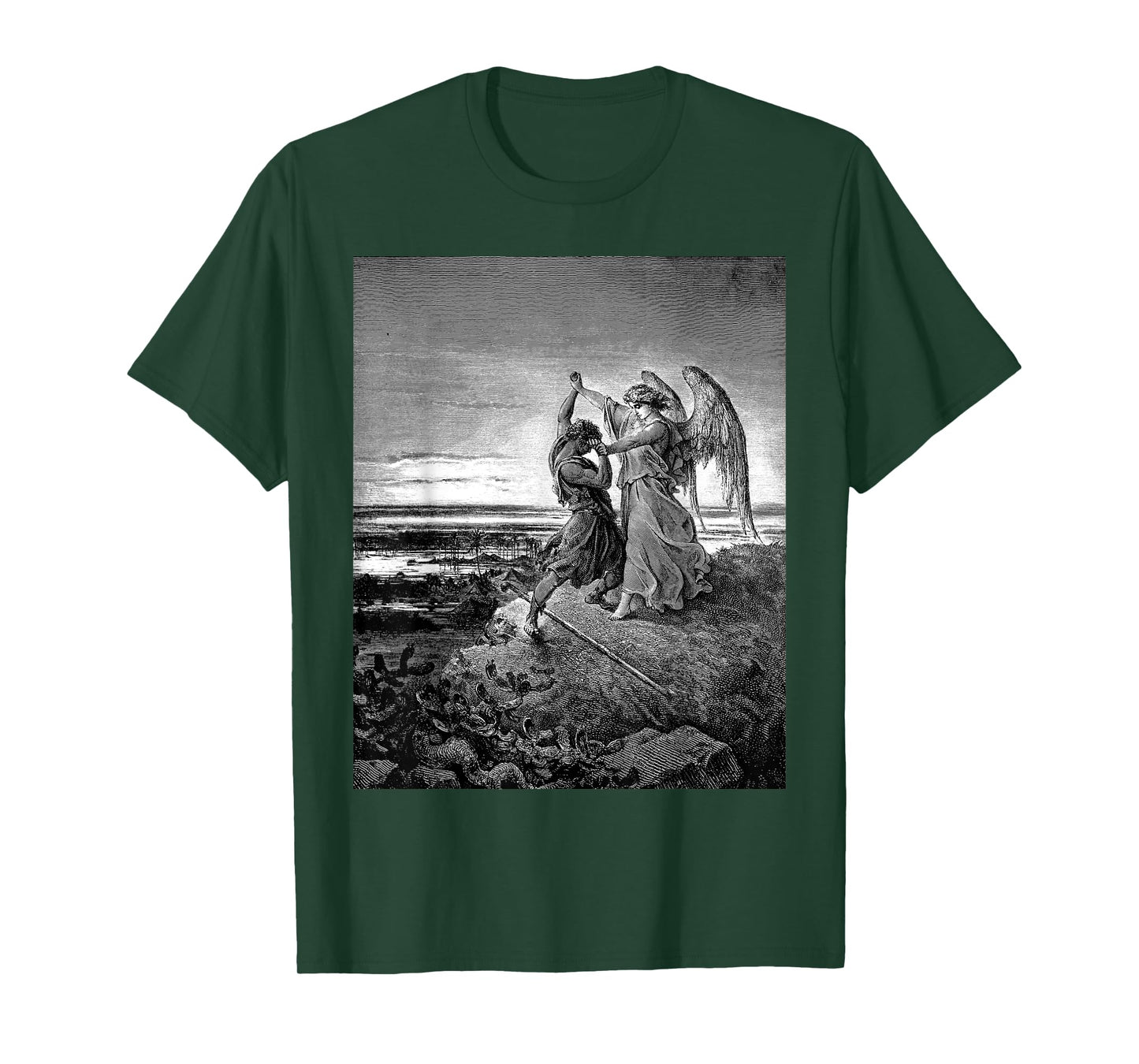 Jacob Wrestling with the Angel Gustave Dore Biblical Art T-Shirt