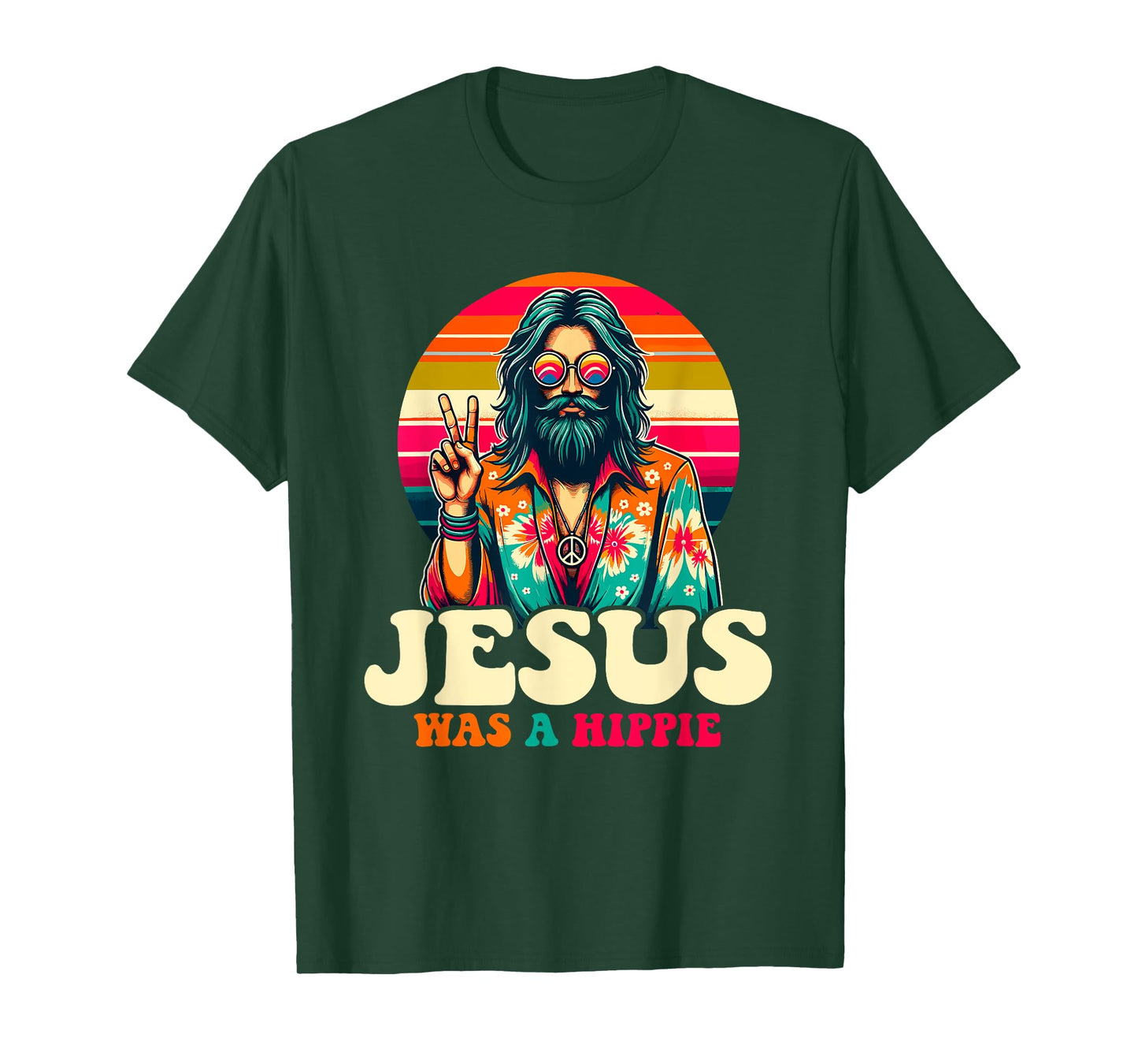 Jesus Hippie Funny Groovy Christian Religious T-Shirt