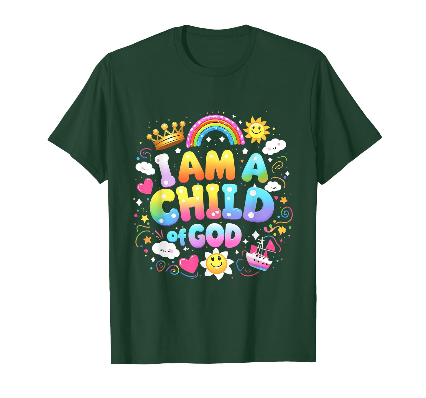 Jesus Faith Kids I Am A Child Of God Christian Retro T-Shirt